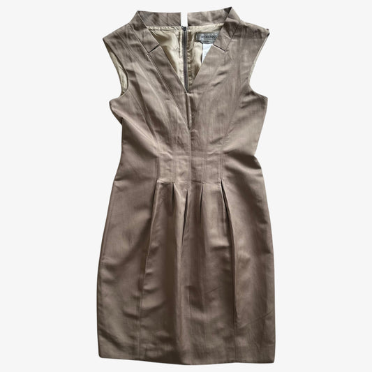 Vintage Y2K Womens Max Mara Sportmax Linen Blend Beige Dress - Casspios Dream