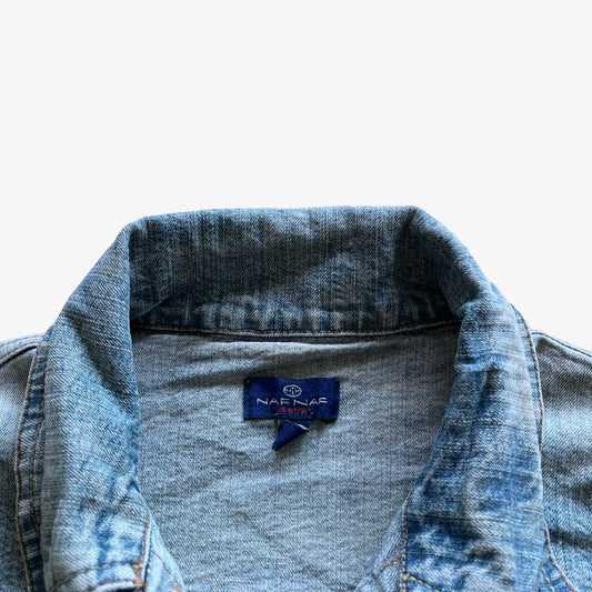 Vintage Y2K Womens Naf Naf Light Blue Denim Jacket Label - Casspios Dream
