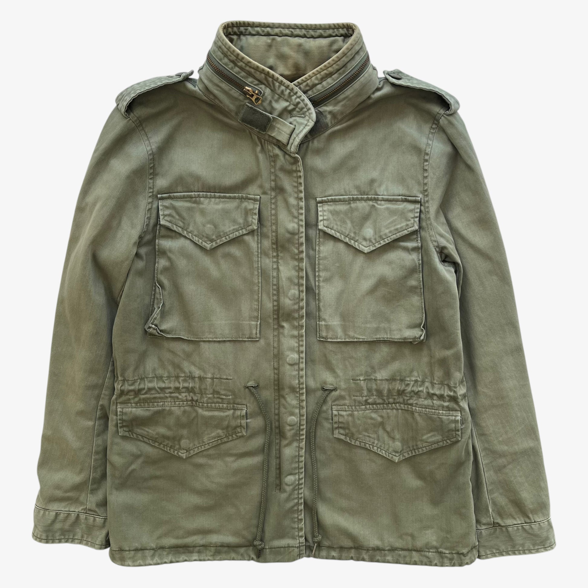 Vintage Y2K Womens Ralph Lauren Denim And Supply Khaki Utility Jacket With Back Chief Print - Casspios Dream