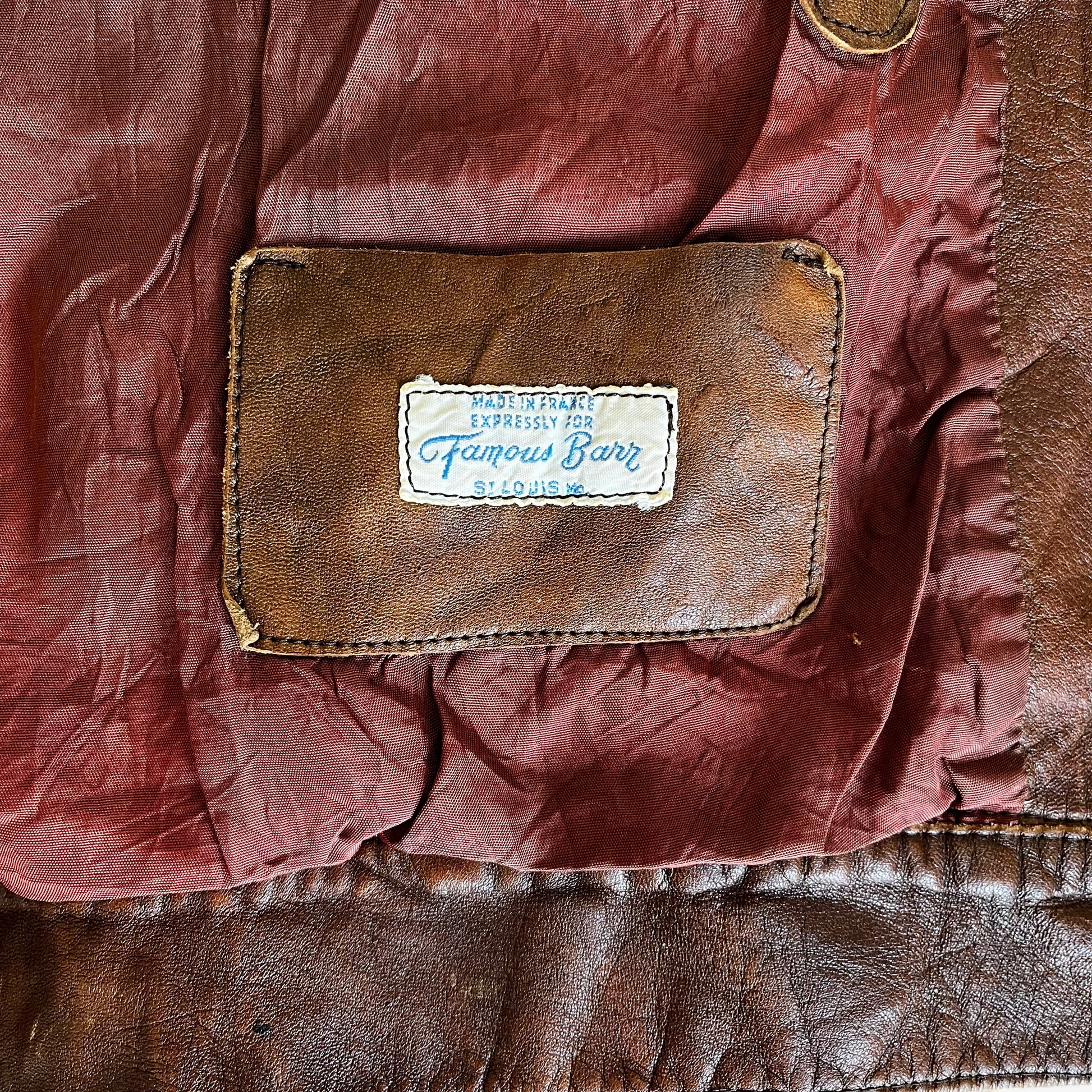 Vintage 1960s Famous Barn Tweed & Leather Houndstooth Biker Jacket Label - Casspios Dream