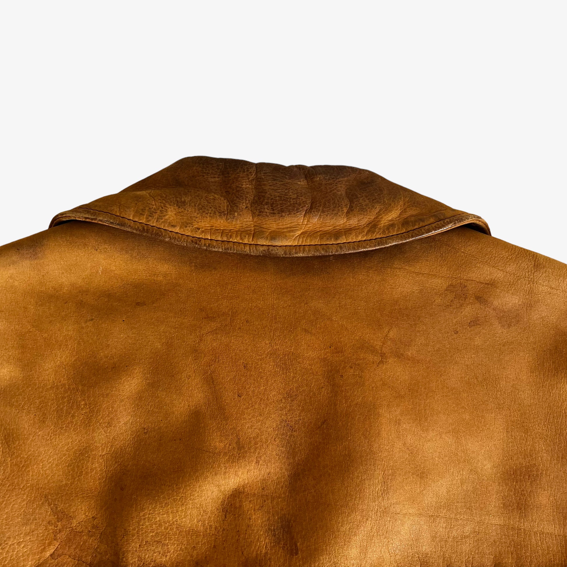 Vintage 1970s Womens Ohel Brown Leather Fringe Tassel Jacket Back Collar - Casspios Dream