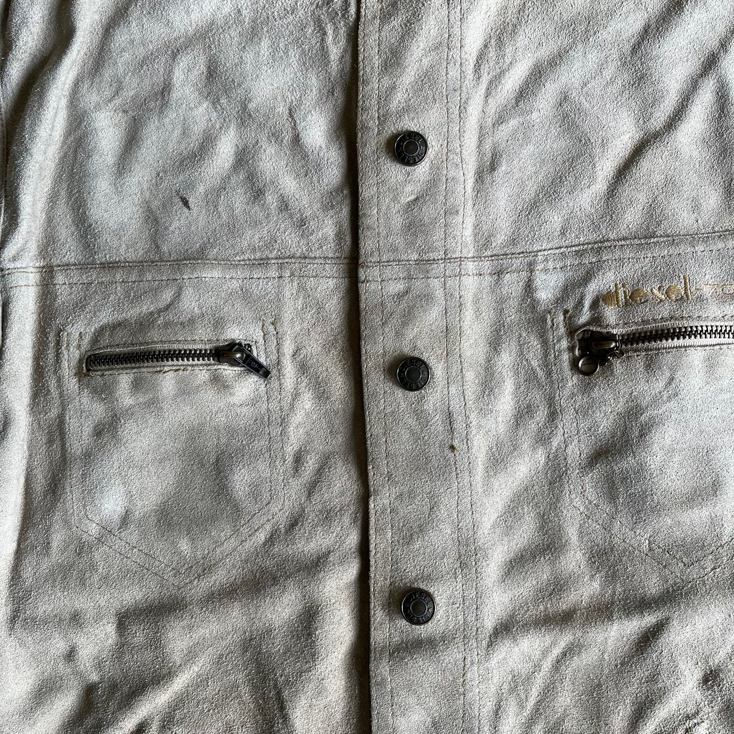 Vintage 1980s Diesel 700 Reversible Suede Leather Jacket Marks - Casspios Dream