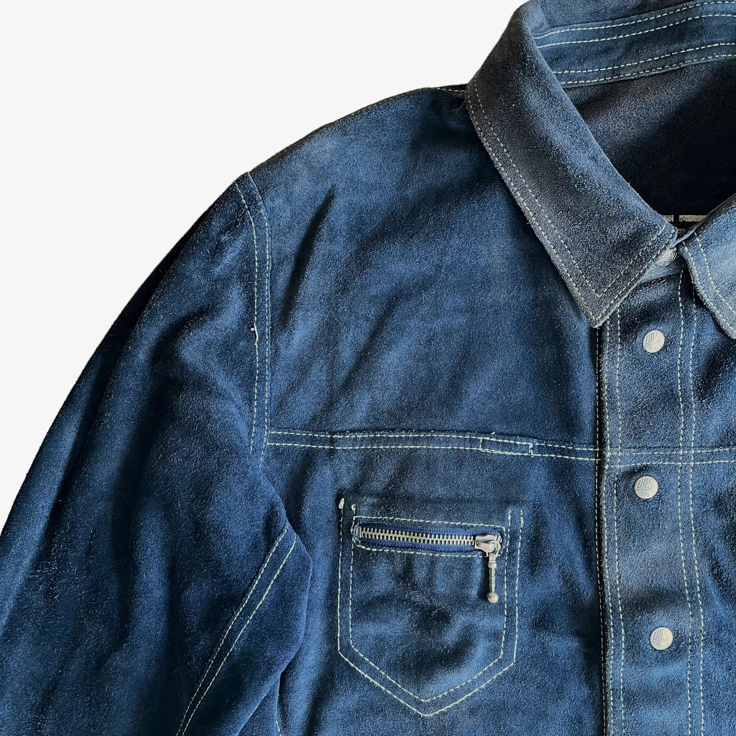 Vintage 1980s Diesel Jeans Workwear 8077-R Blue Leather Suede Reversible Jacket Zip – Casspios Dream