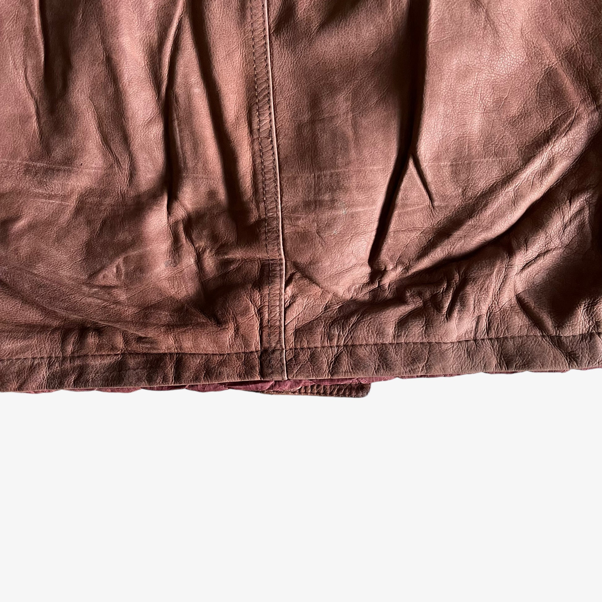 Vintage 1980s Marlboro Classics Red Leather Jacket Back Hem - Casspios Dream