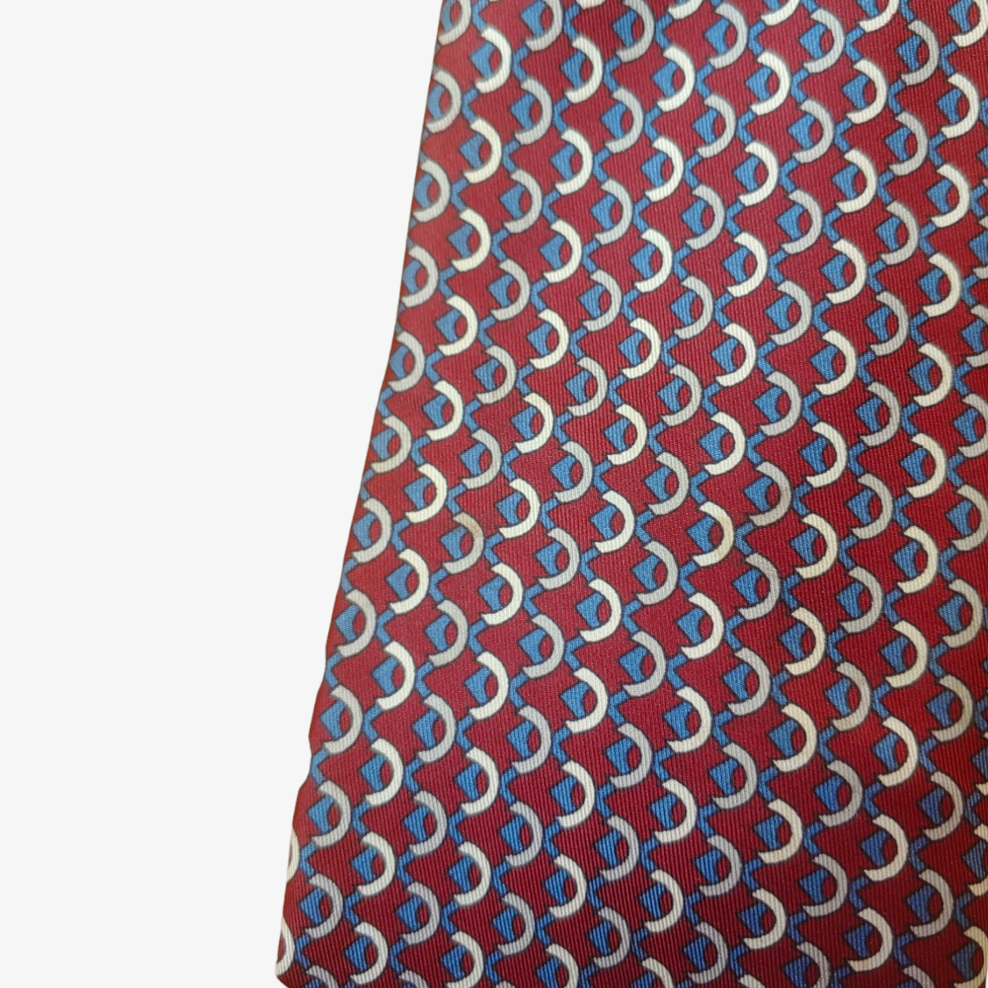 Vintage 1990s Michelsons Of London Abstract Geometric Red Silk Tie Mark - Casspios Dream