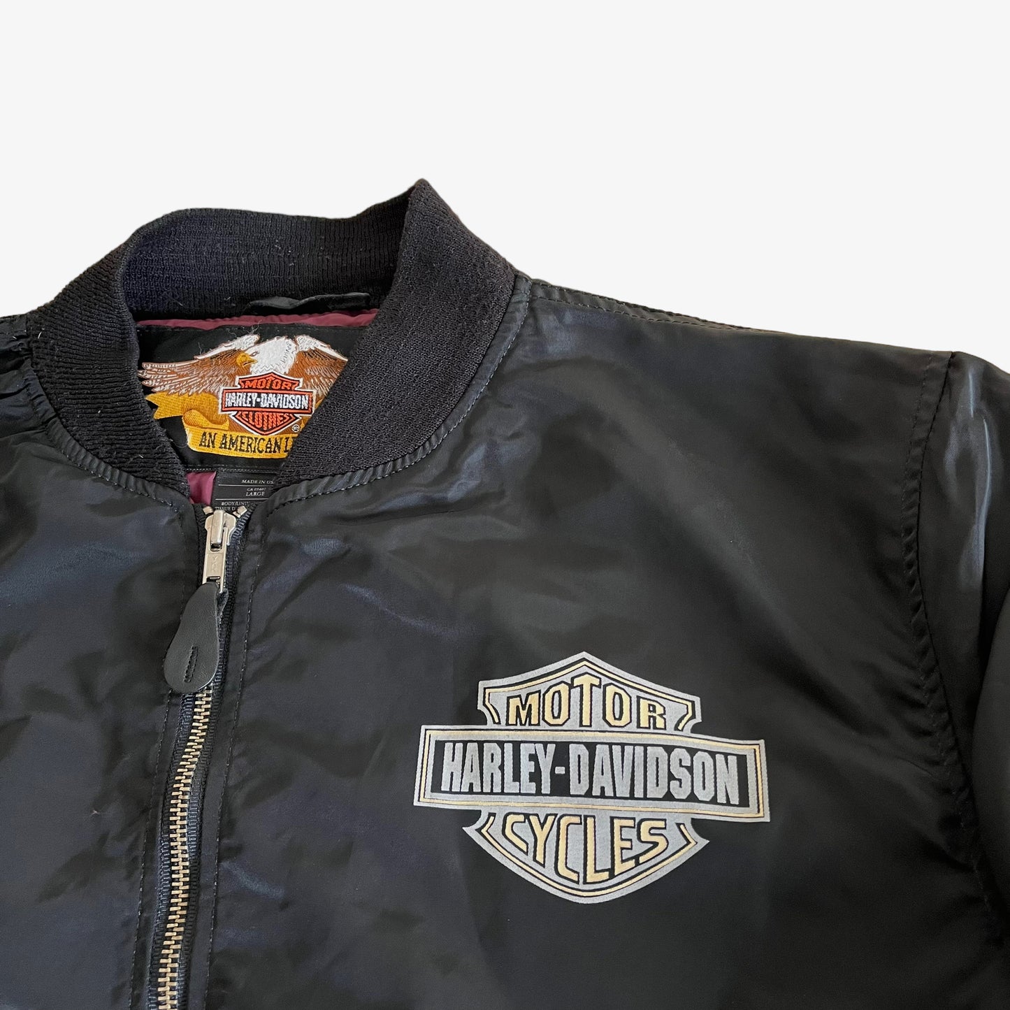 Vintage 1998 Harley Davidson 95th Anniversary Bomber Jacket With Back Spell Out Logo - Casspios Dream