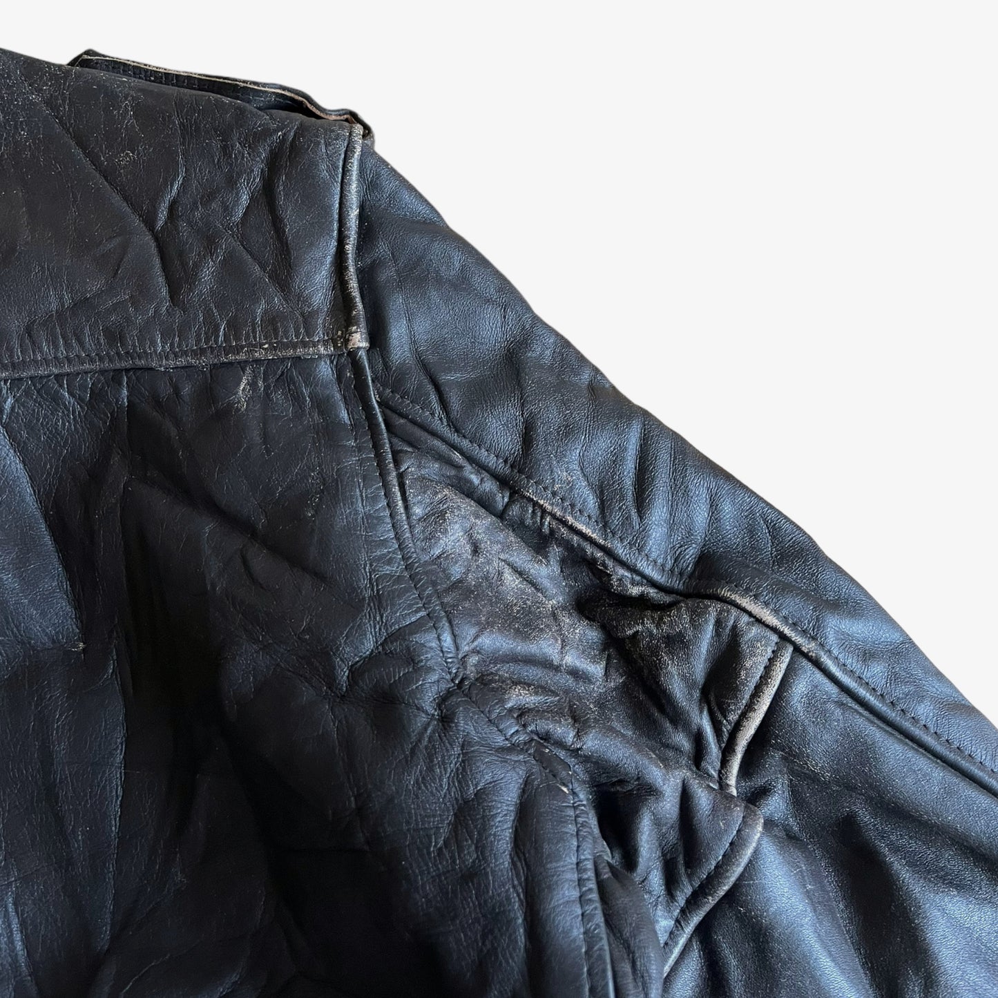 Vintage 70s Schott I-S-674-M-S Brown Leather Pilot Jacket Shoulder - Casspios Dream