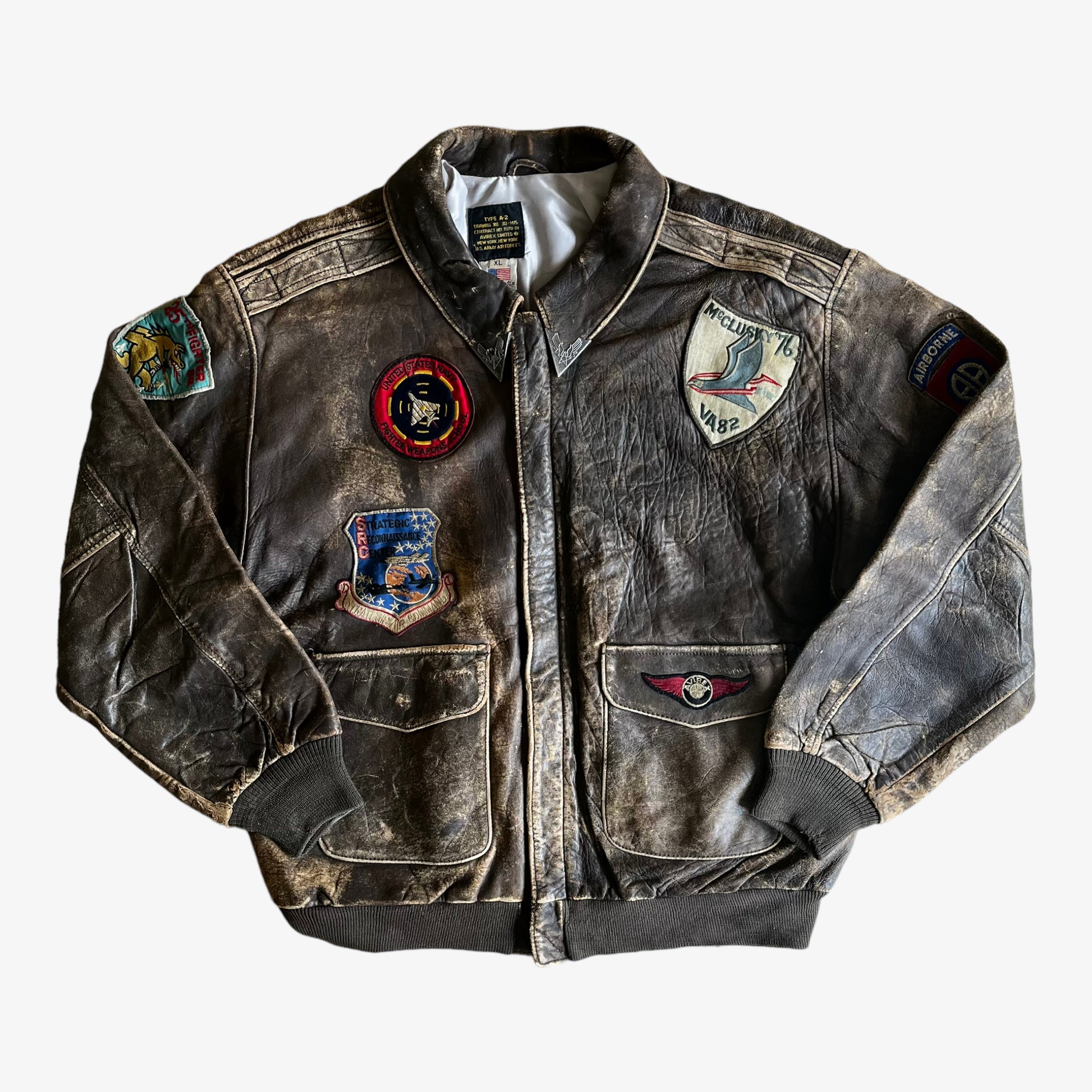 Vintage 80s AVIREX 1986 Original Top Gun Movie Promotional Leather Pilot Jacket - Casspios Dream