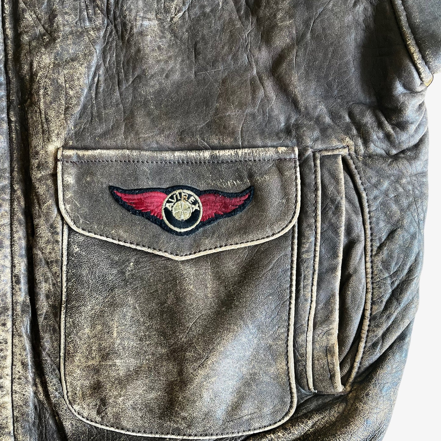 Vintage 80s AVIREX 1986 Original Top Gun Movie Promotional Leather Pilot Jacket Badge - Casspios Dream