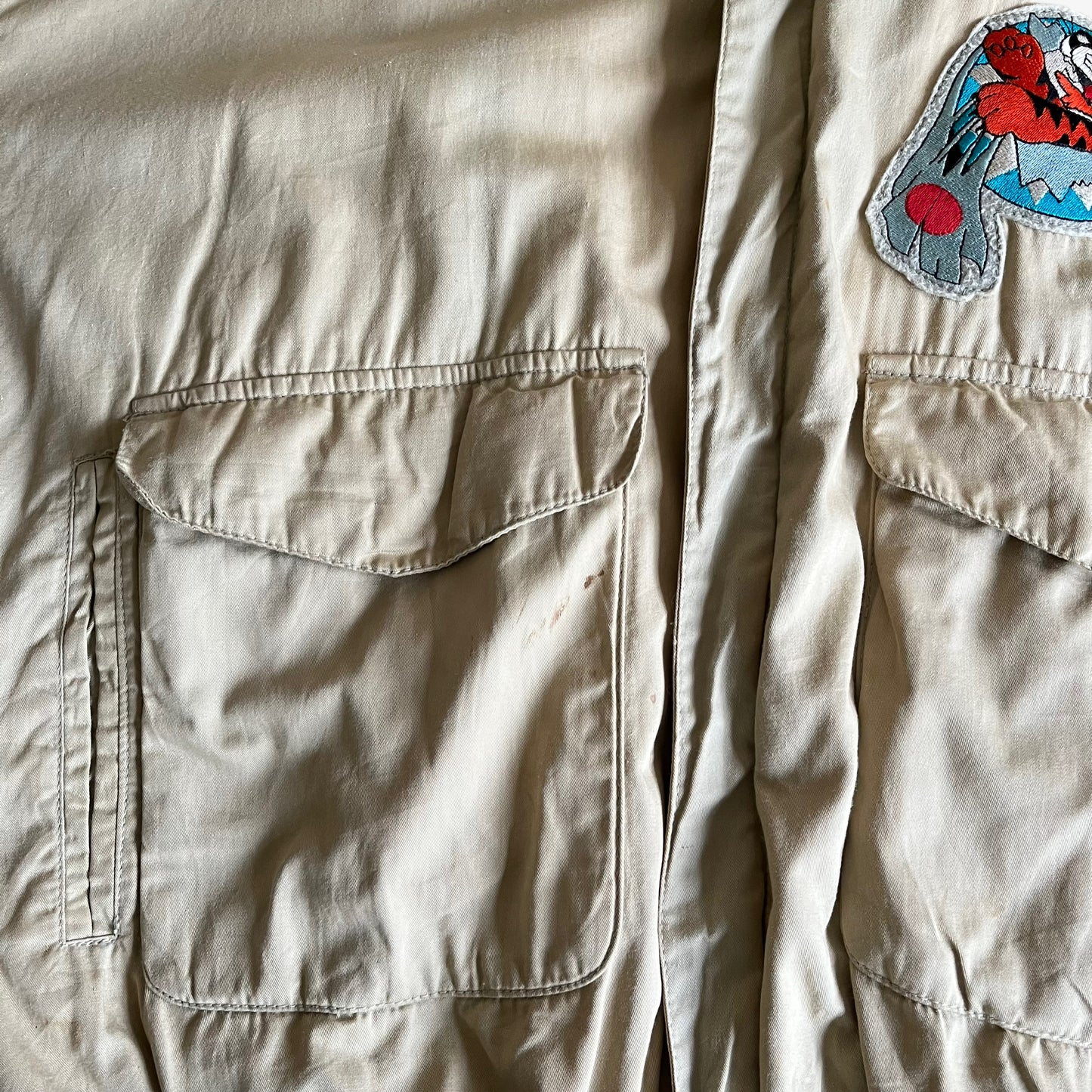 Vintage 80s AVIREX 1987 China Doll Kunming 1944 Back Graphic Pilot Bomber Jacket Cargo - Casspios Dream