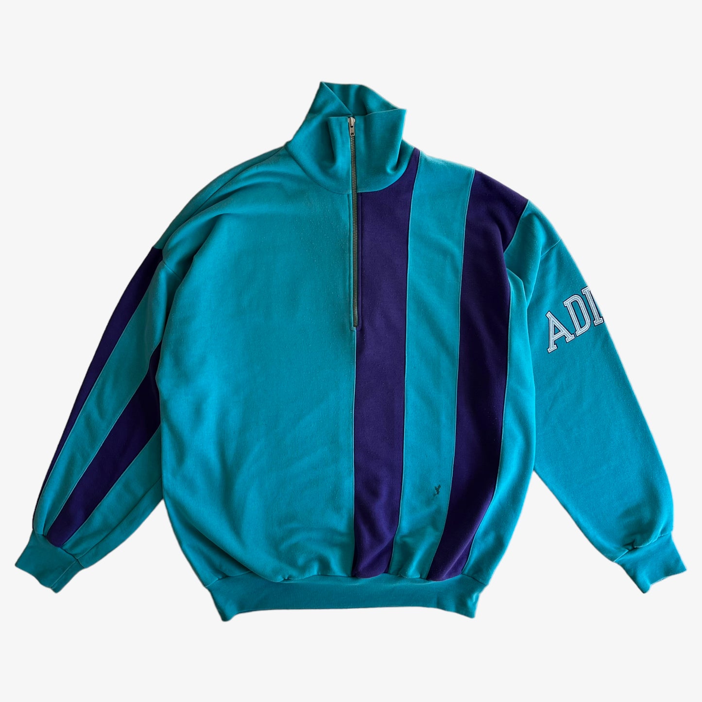 Vintage 80s Adidas Soccer Team Blue Quarter Zip Fleece - Casspios Dream