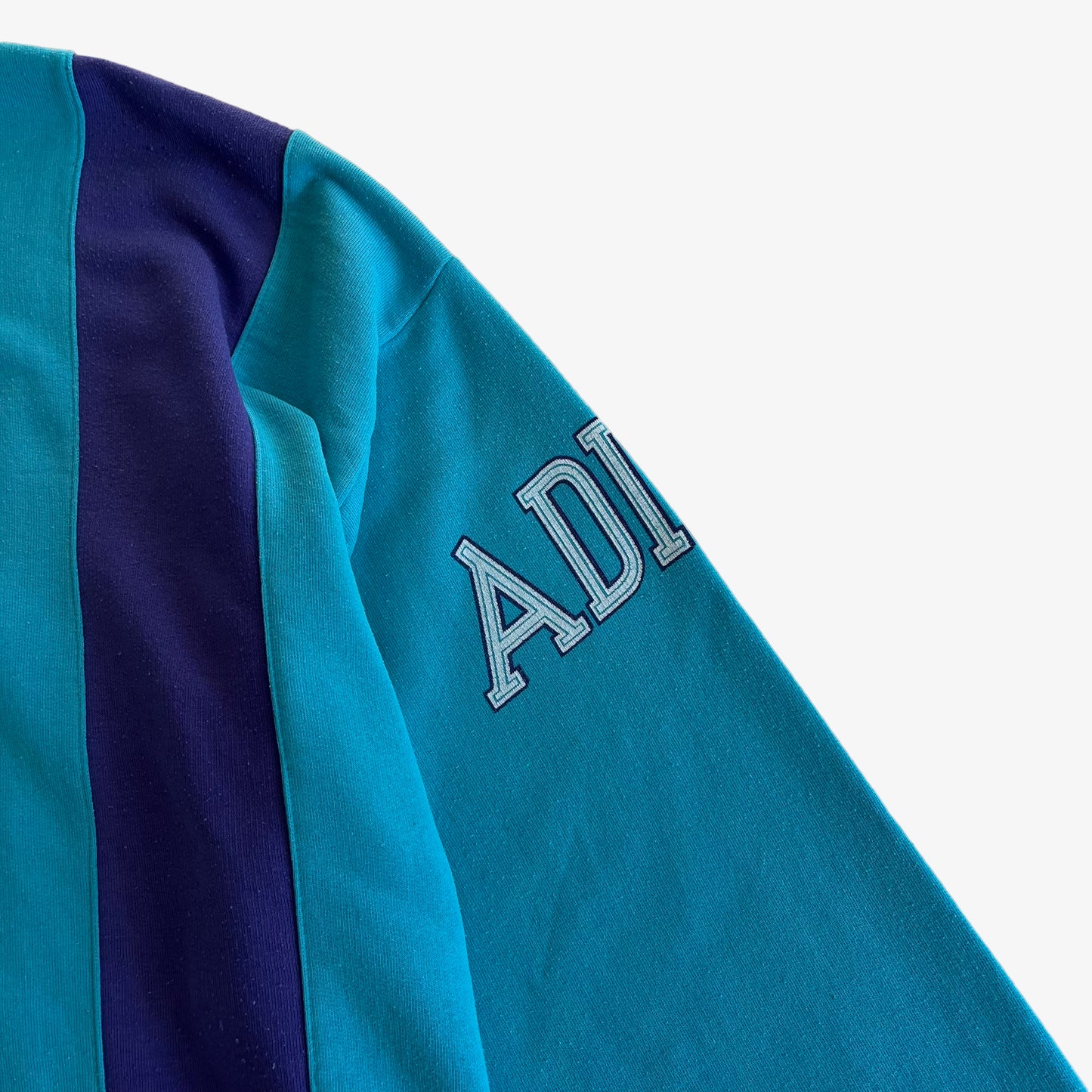 Vintage 80s Adidas Soccer Team Blue Quarter Zip Fleece Logo - Casspios Dream