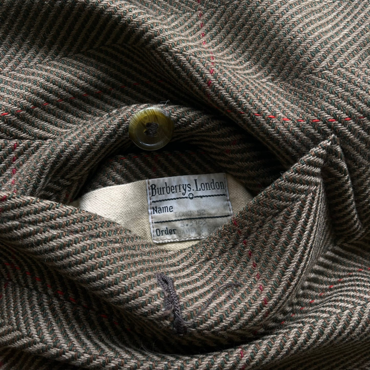 Vintage 80s Burberry Brown Patterned Lambswool Coat Size - Casspios Dream