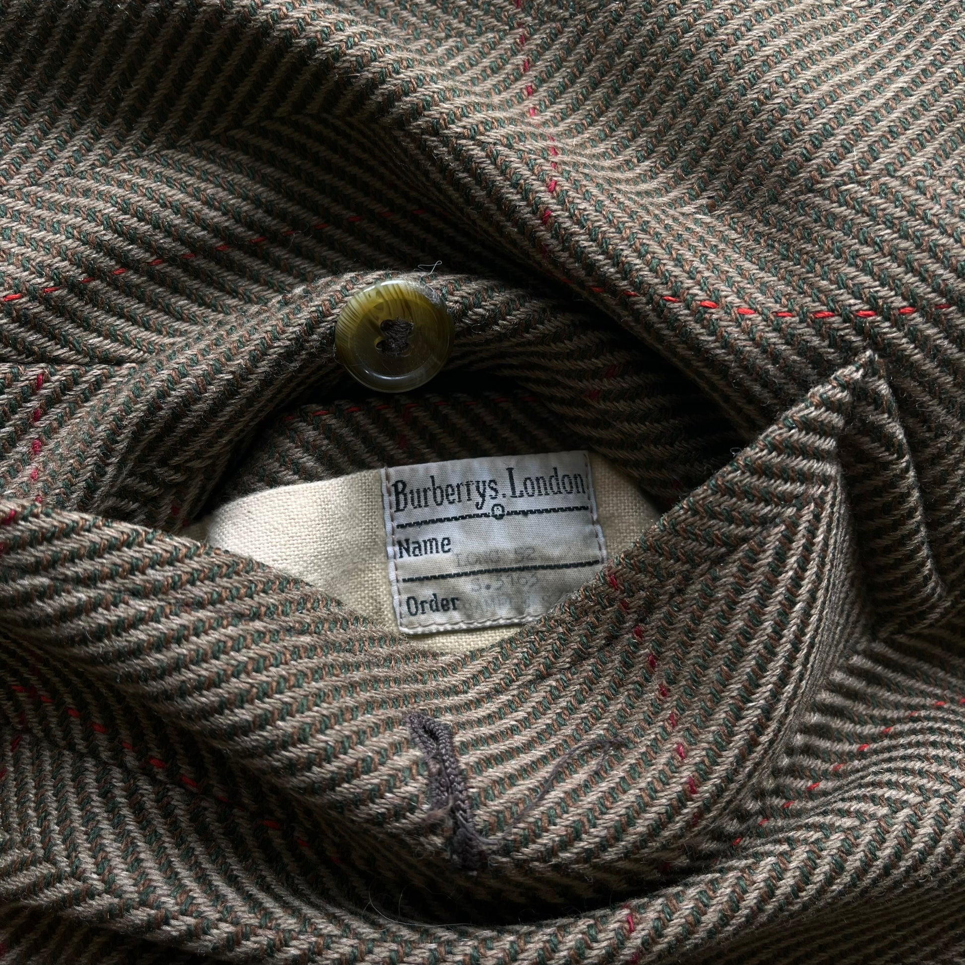 Vintage 80s Burberry Brown Patterned Lambswool Coat Size - Casspios Dream