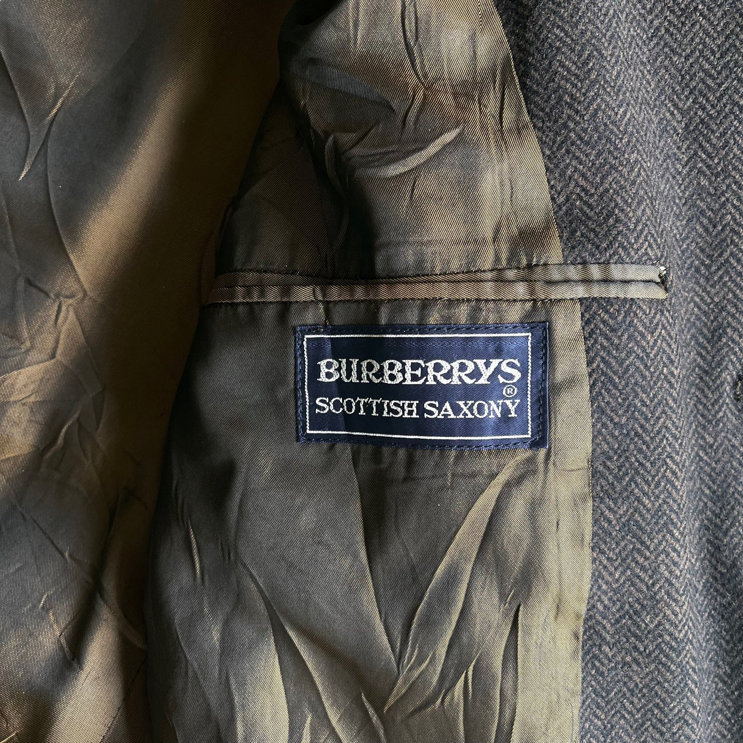 Vintage 80s Burberry Brown Wool Coat Saxony - Casspios Dream