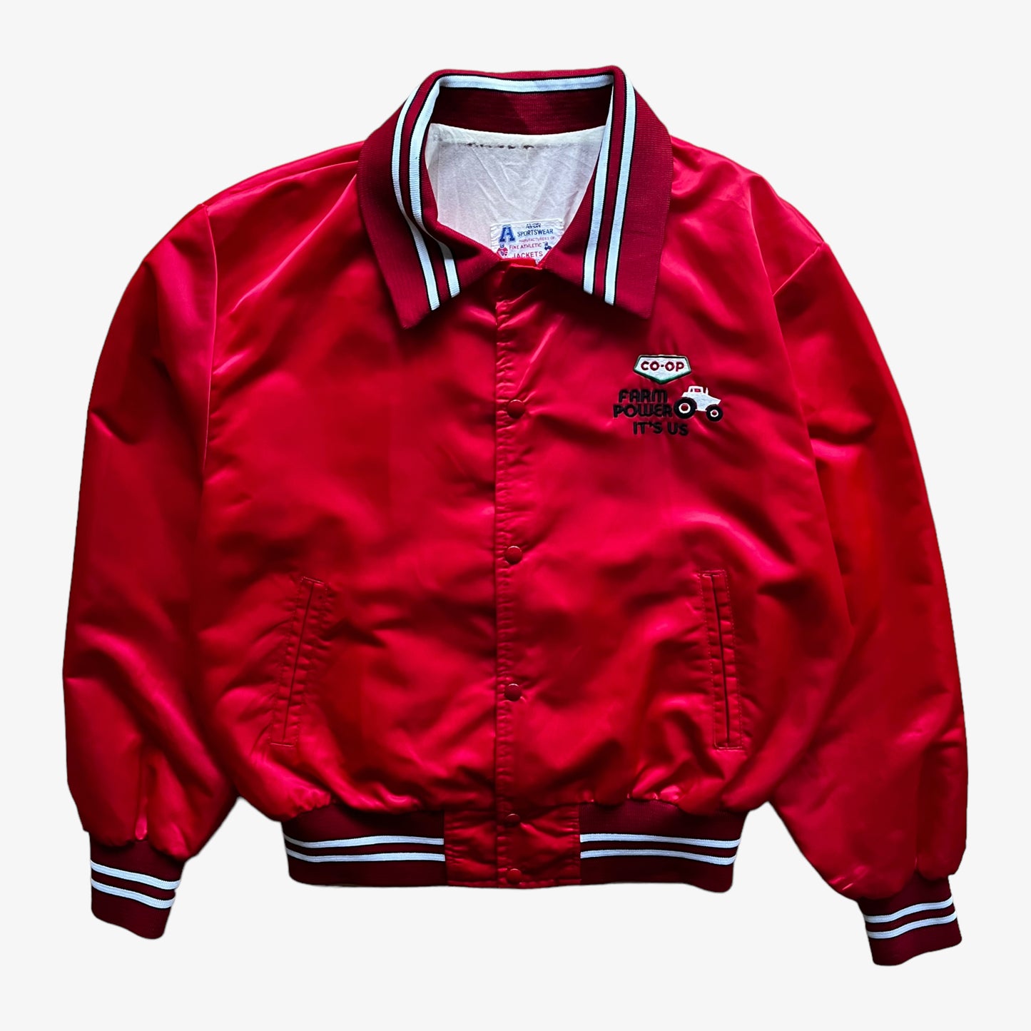 Vintage 80s CO-OP Farm Power Promotional Red Jacket - Casspios Dream