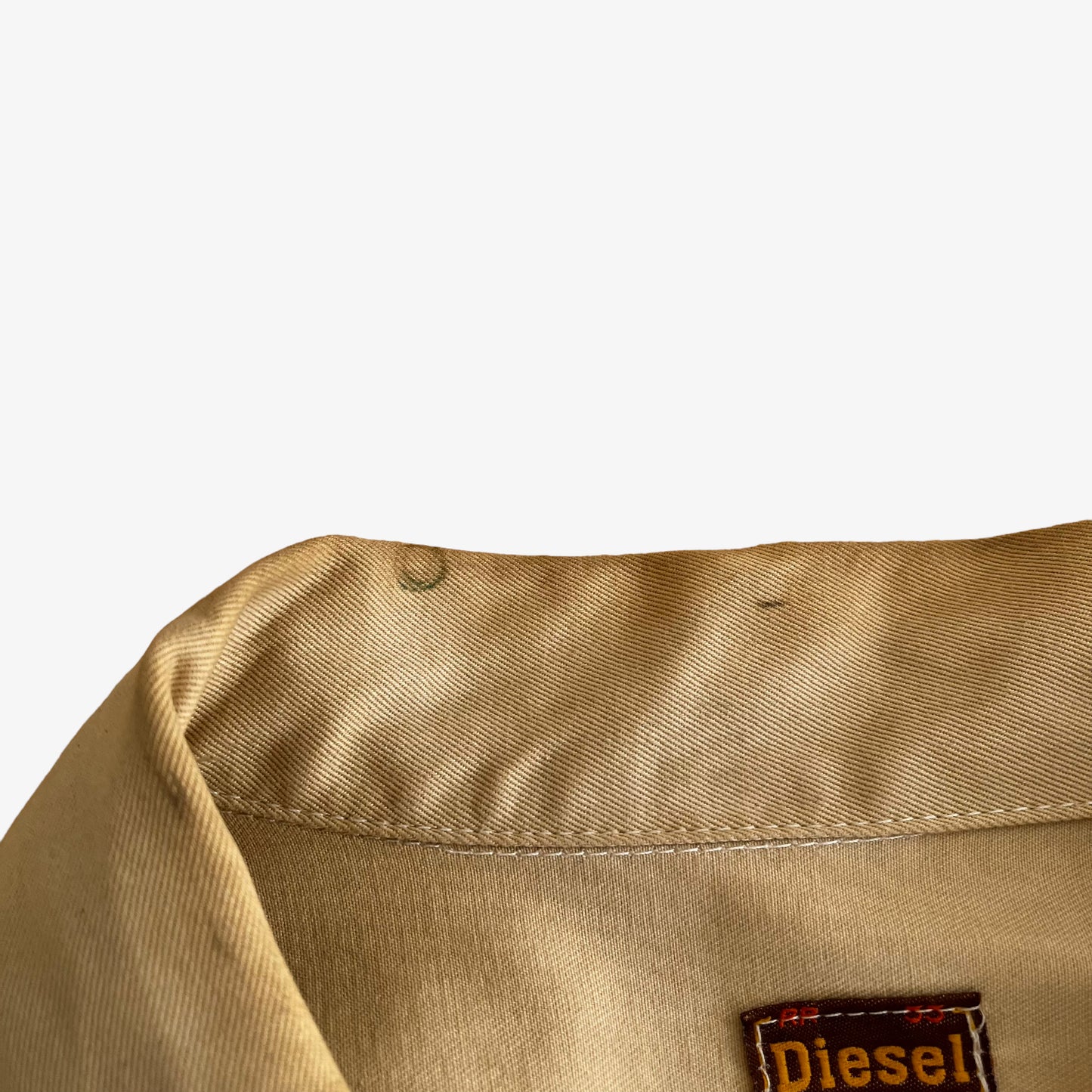 Vintage 80s Diesel Industry Union Basic Apparel Trucker Jacket Collar - Casspios Dream
