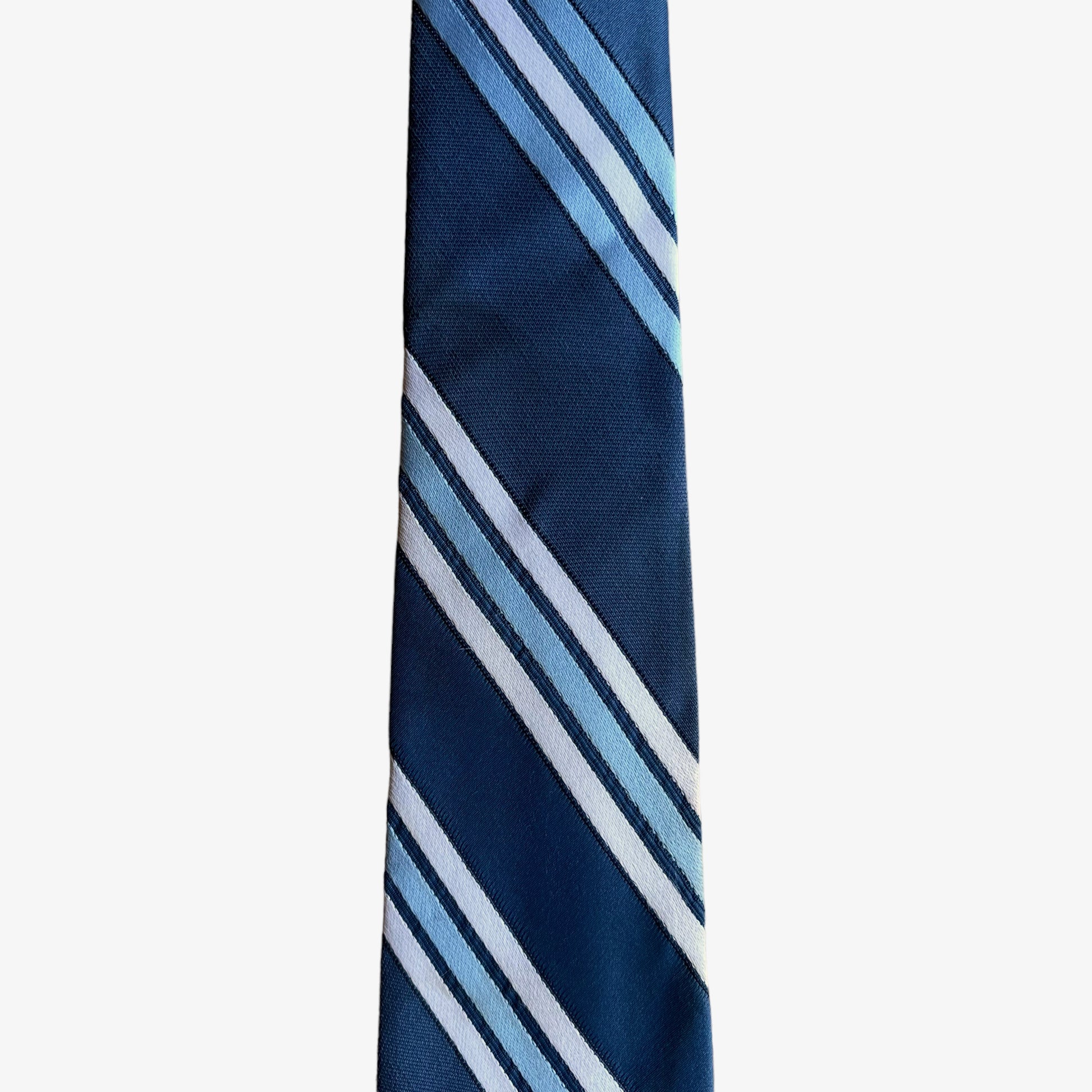 Vintage 80s Givenchy Gentleman Blue Striped Silk Tie Collar - Casspios Dream