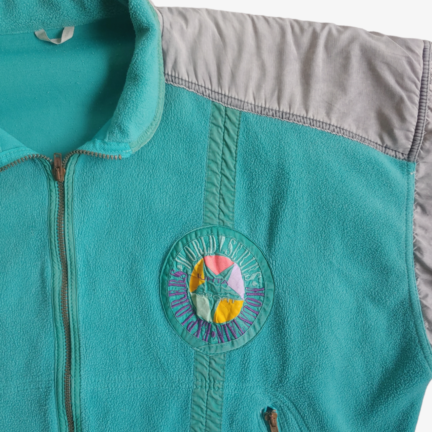 Vintage 80s Luhta World Series Mountain Explorers Blue Fleece Jacket Badge - Casspios Dream