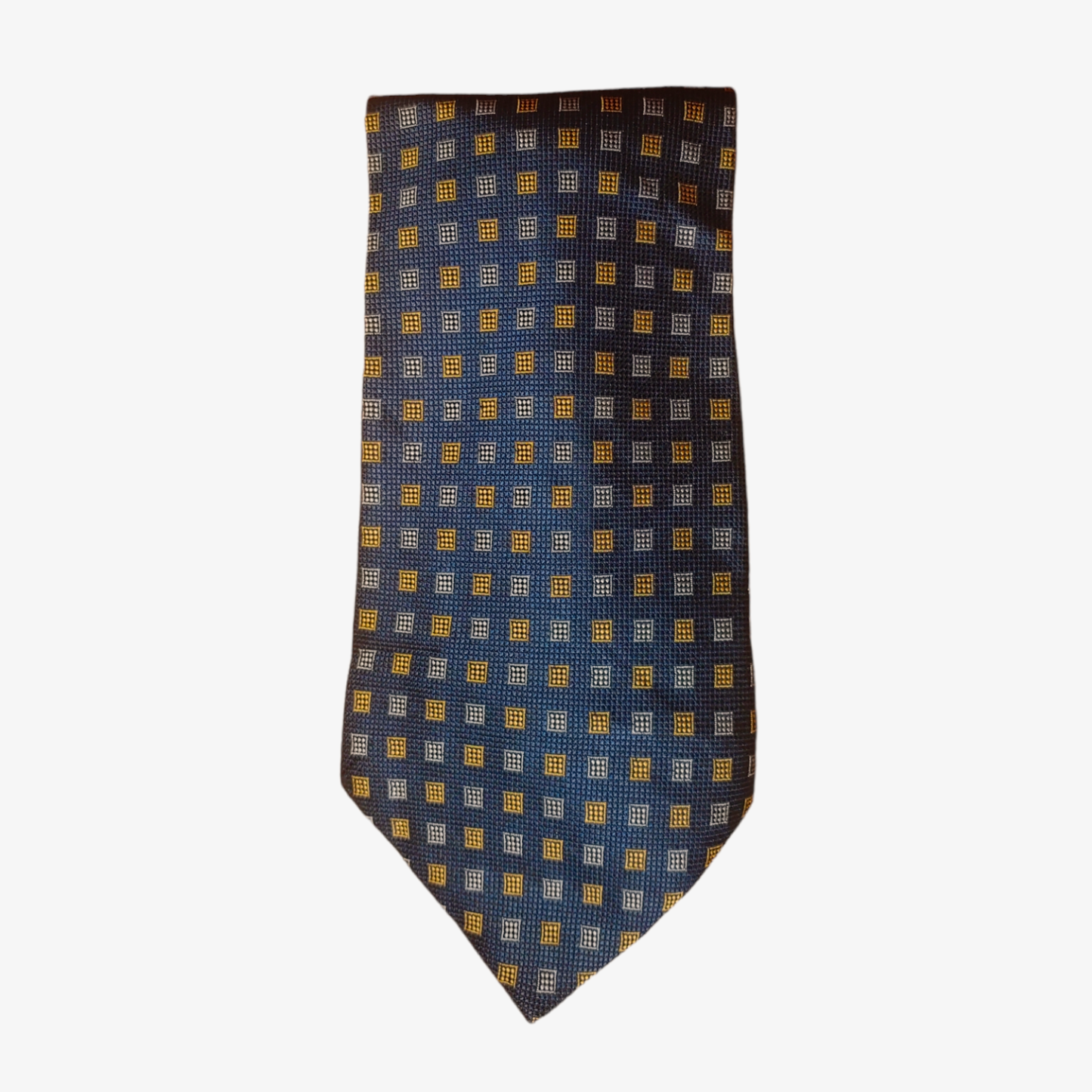 Vintage 80s Milano Abstract Geometric Navy Silk Tie - Casspios Dream
