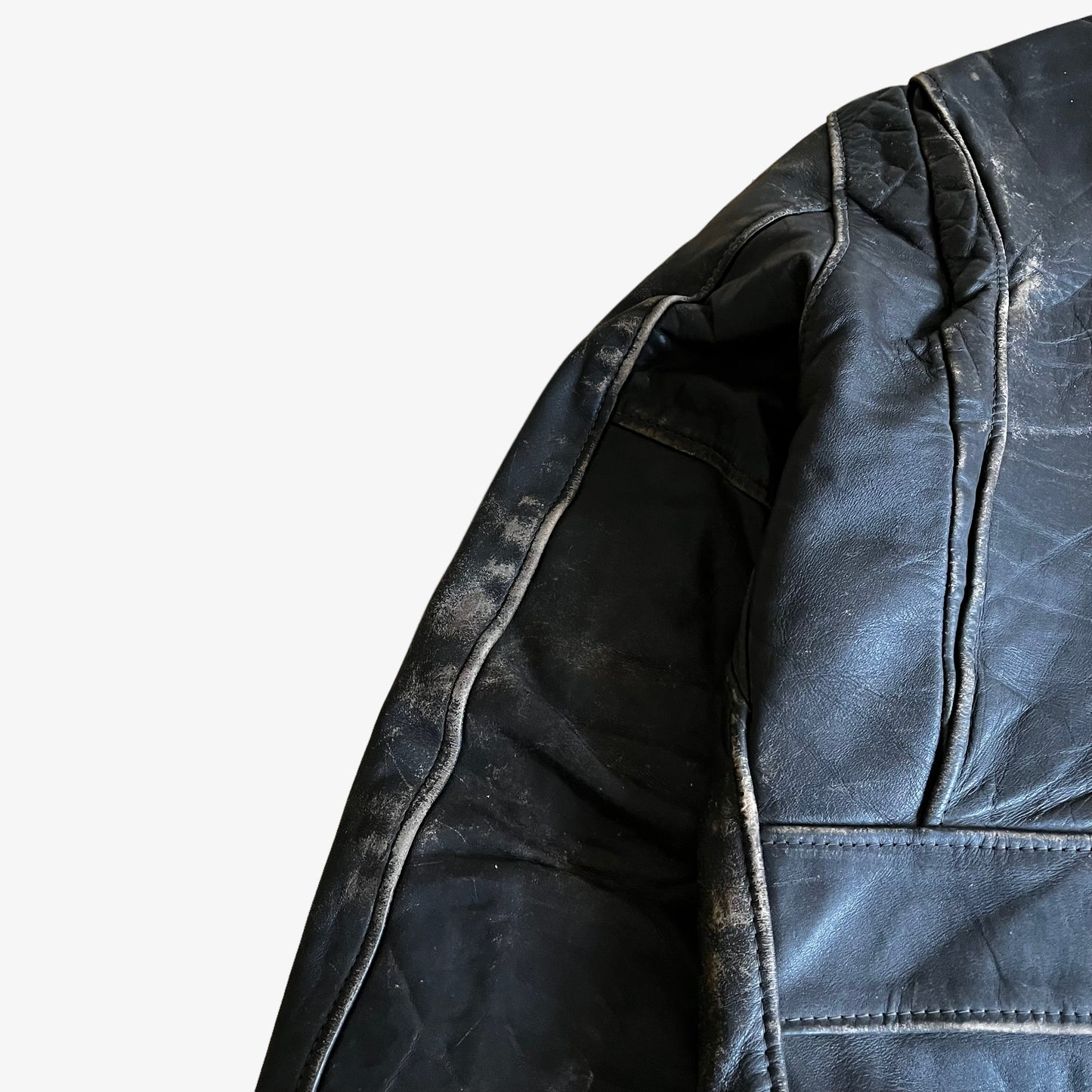Vintage 80s Schott Dark Brown Leather Pilot Jacket Back Wear - Casspios Dream