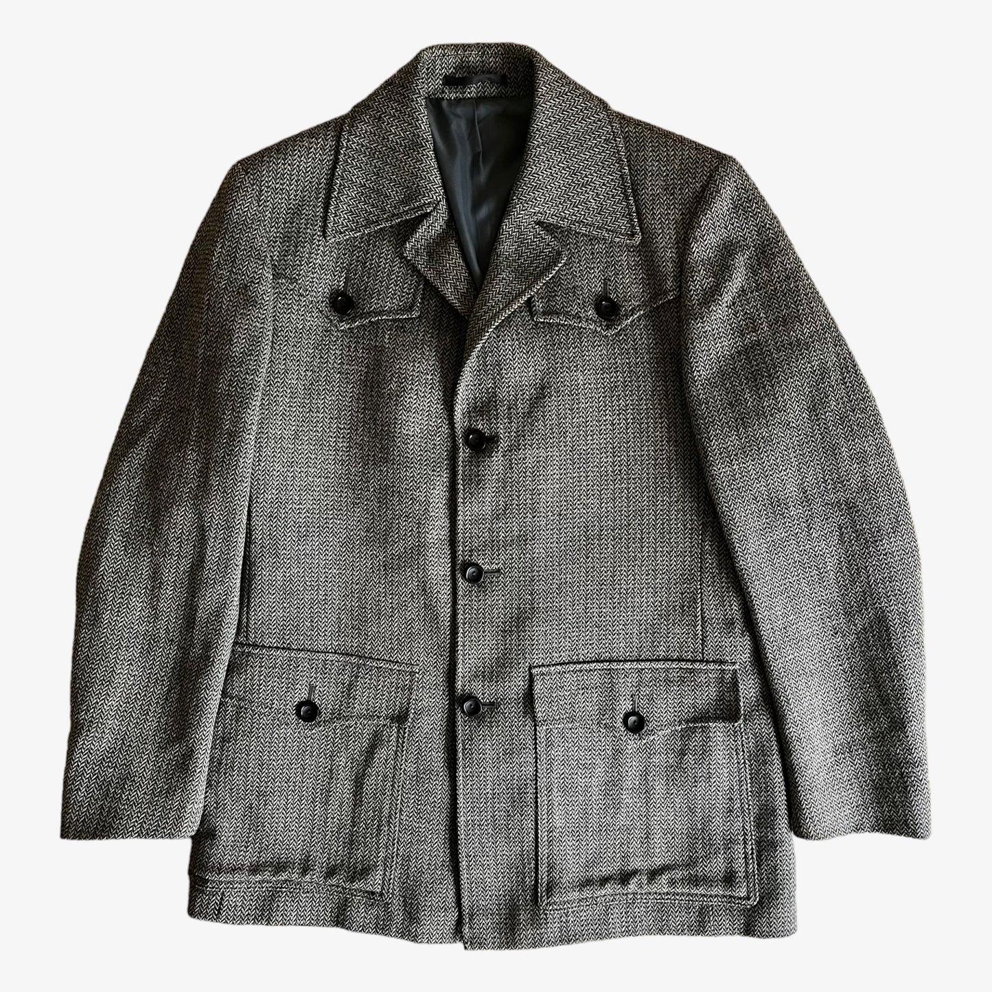 Vintage 80s St Michael Pure New Wool Safari Jacket Blazer - Casspios Dream