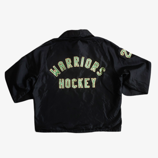 Vintage 80s University Of Toronto 1987 1988 Warriors Hockey Club Windbreaker Jacket Back - Casspios Dream