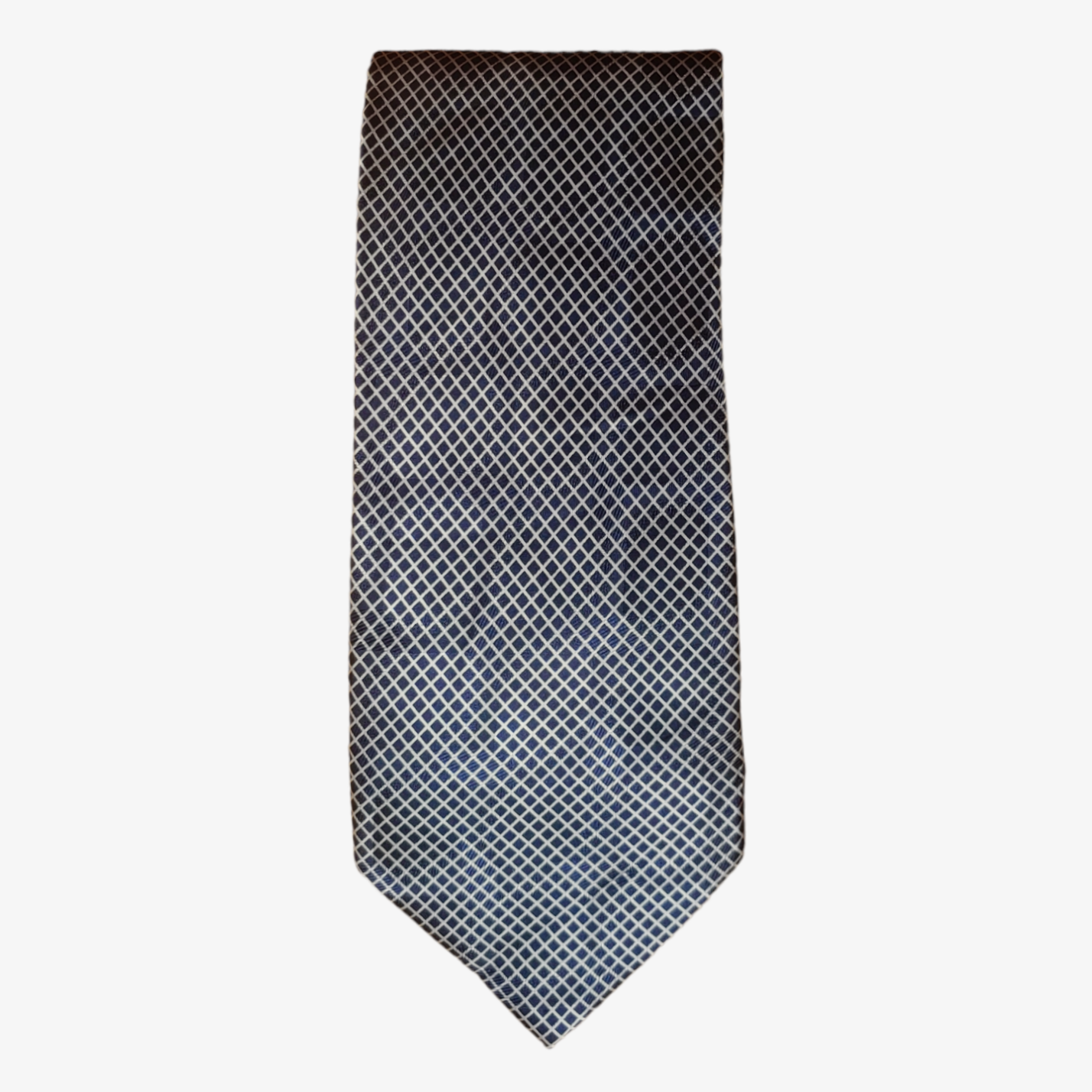 Vintage 80s William Cardun Abstract Silver Silk Tie - Casspios Dream