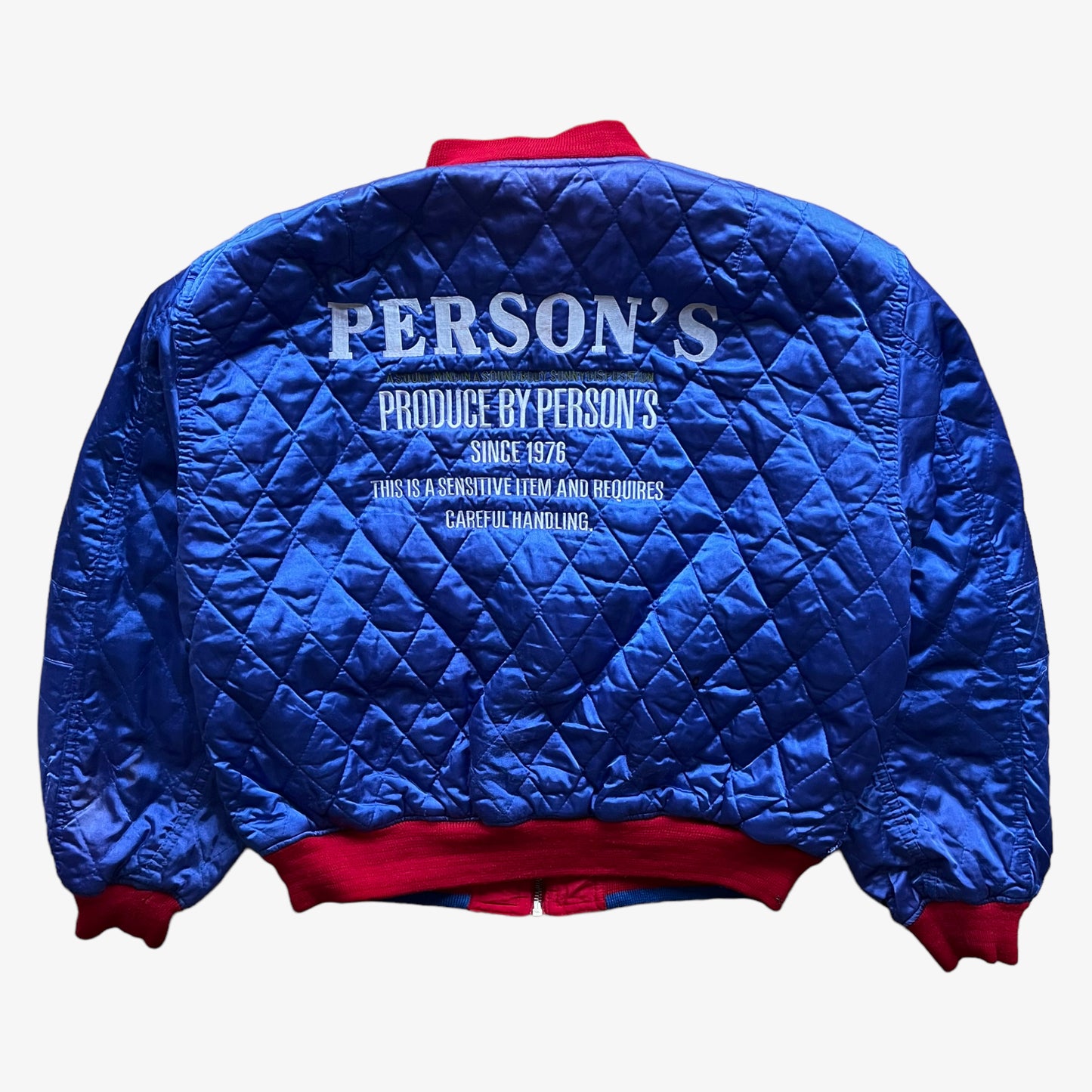 Vintage 80s Womens Persons Collection Reversible Quilted Bomber Jacket Reversed Back - Casspios Dream