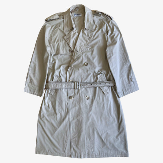 Vintage 80s Yves Saint Laurent YSL Double Breasted Trench Coat - Casspios Dream