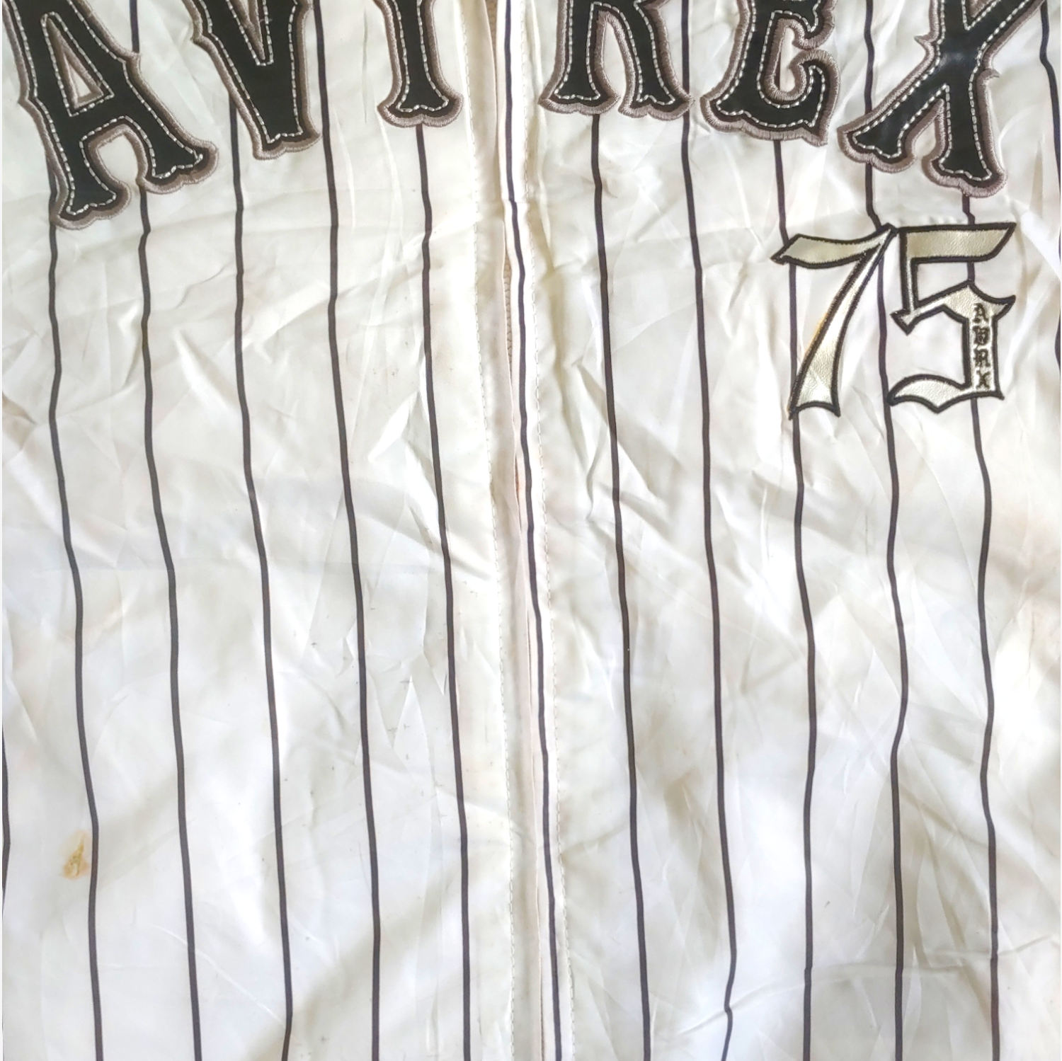Vintage 90s AVIREX 75 Pinstripe Baseball Varsity Jacket Marks - Casspios Dream