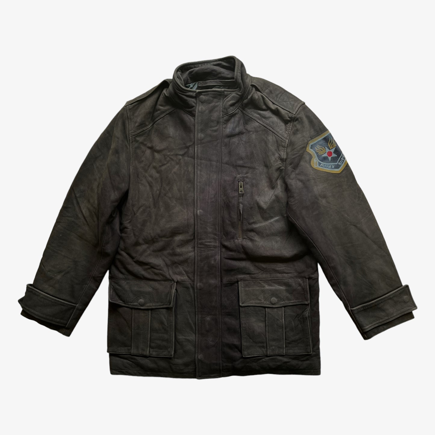 Vintage 90s AVIREX Leather Military Grade Jacket - Casspios Dream