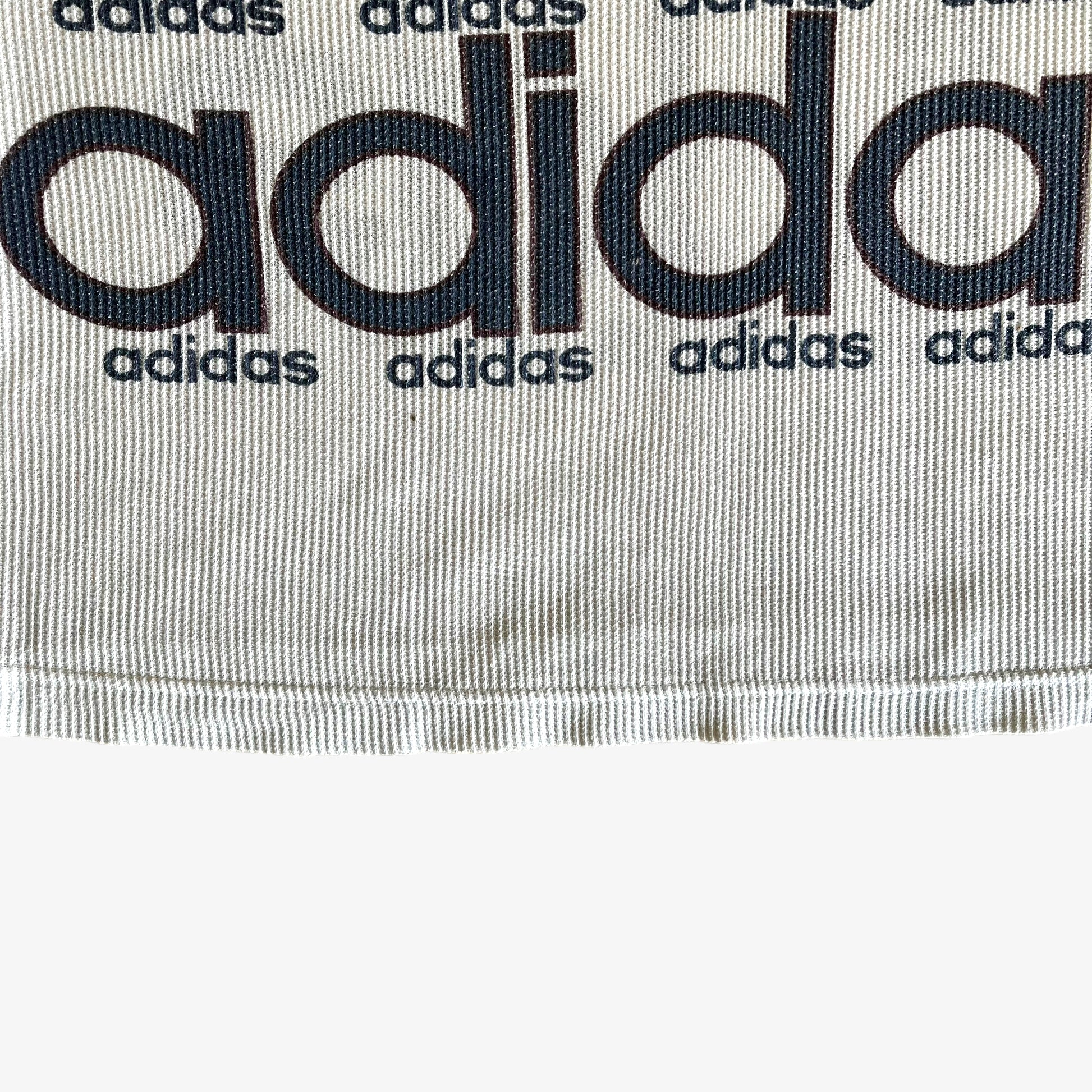 Vintage 90s Adidas All Over Print Spell Out Top Ribbed - Casspios Dream