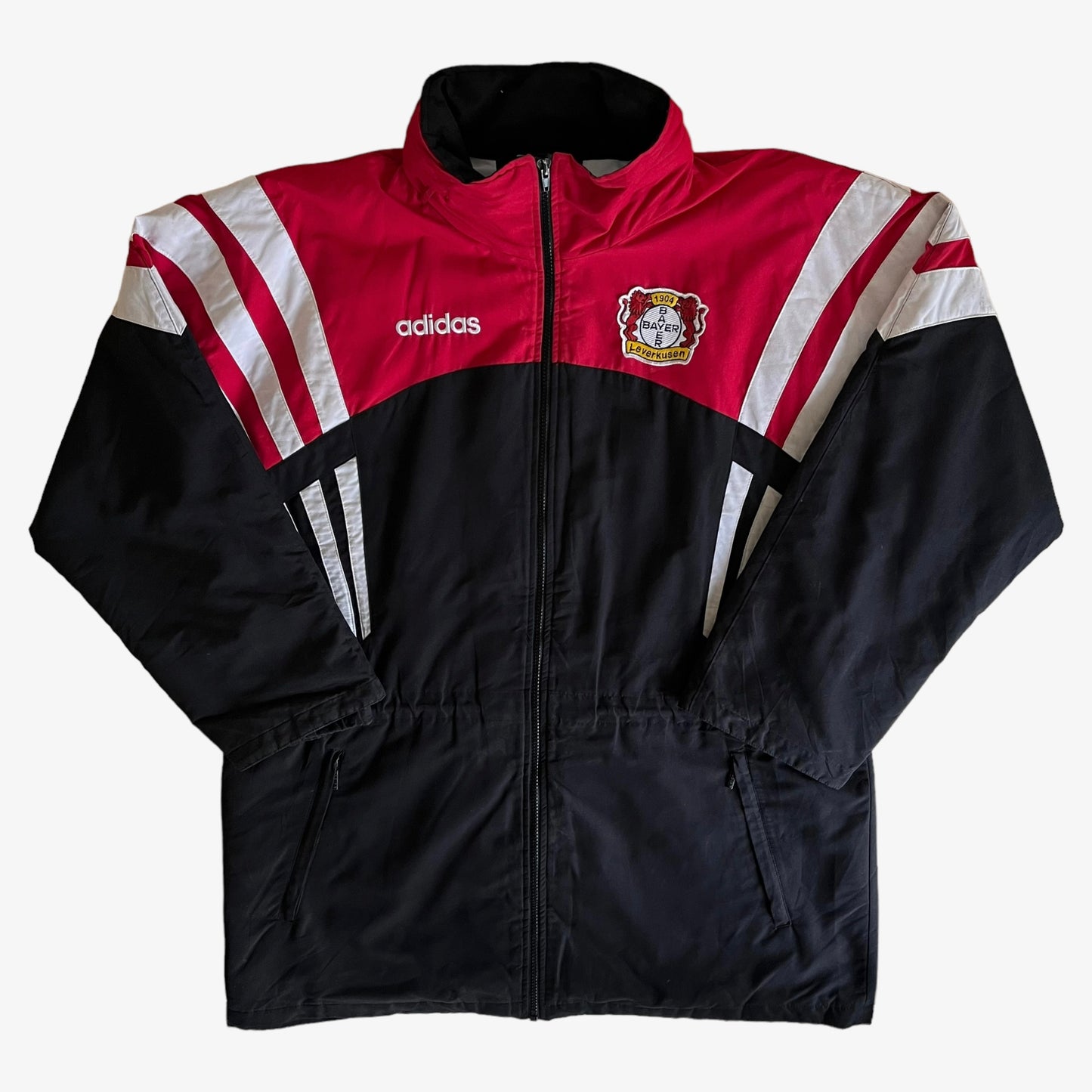 Vintage 90s Adidas Bayern 04 Leverkusen Football Club Coat Jacket - Casspios Dream