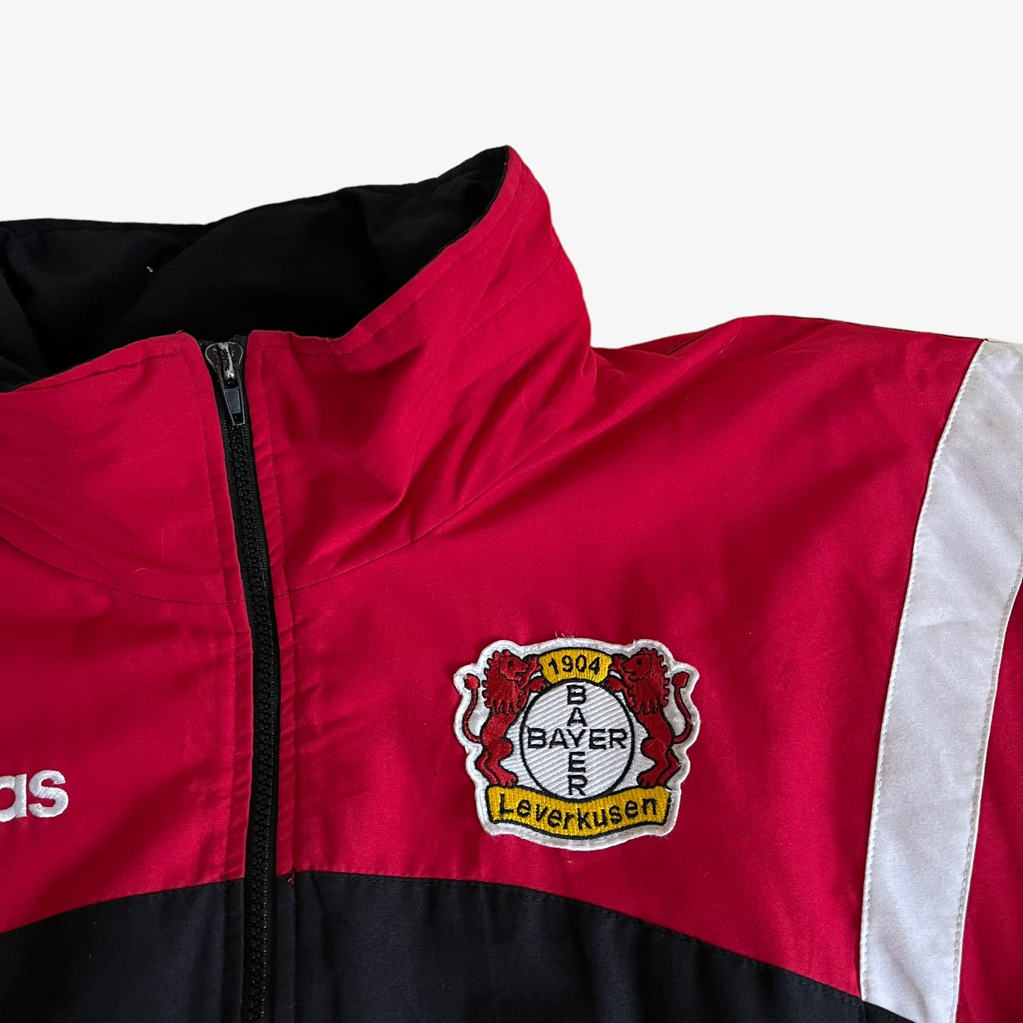 Vintage 90s Adidas Bayern 04 Leverkusen Football Club Coat Jacket Badge - Casspios Dream