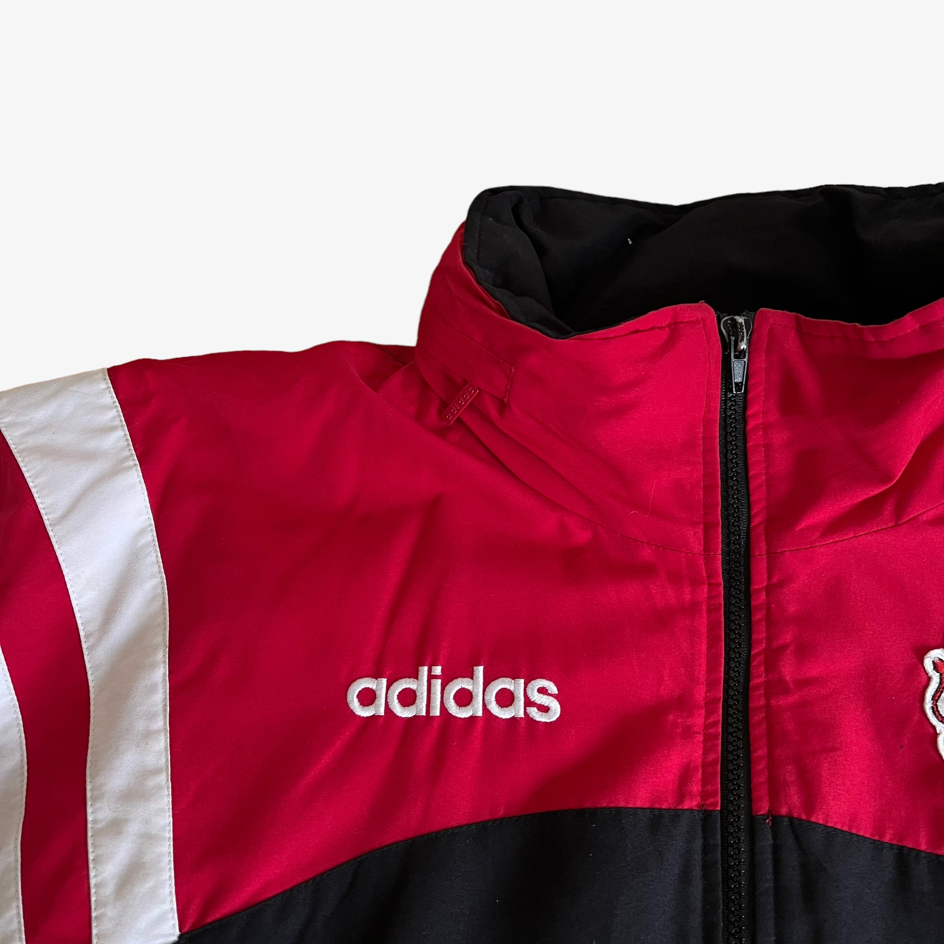 Vintage 90s Adidas Bayern 04 Leverkusen Football Club Coat Jacket Logo - Casspios Dream