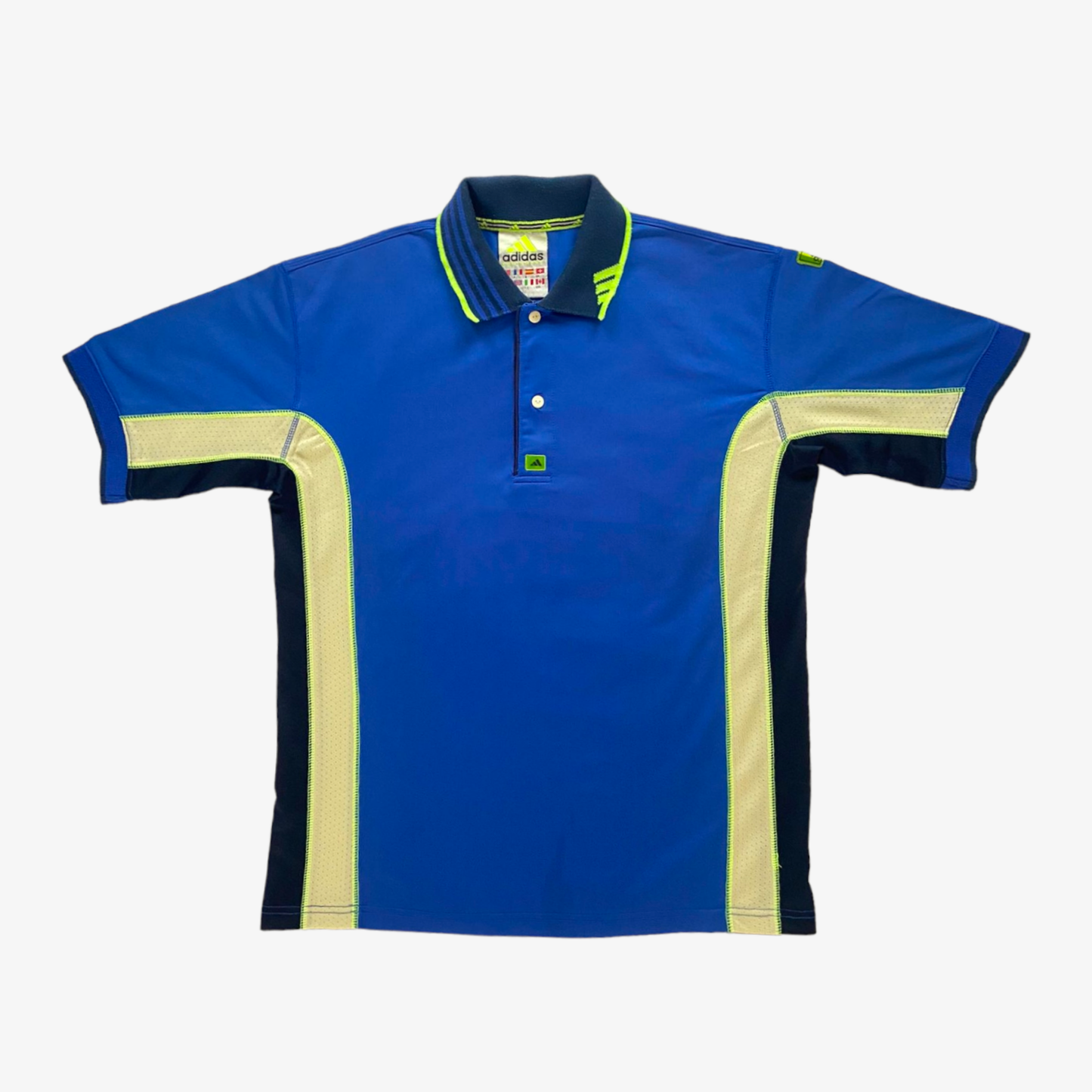 Vintage 90s Adidas Equipment Blue And Green Polo Shirt - Casspios Dream