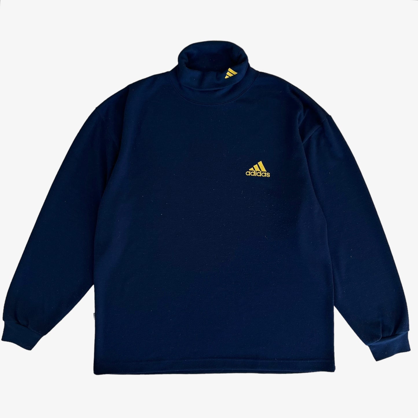 Vintage 90s Adidas Navy Rollneck Turtleneck - Casspios Dream