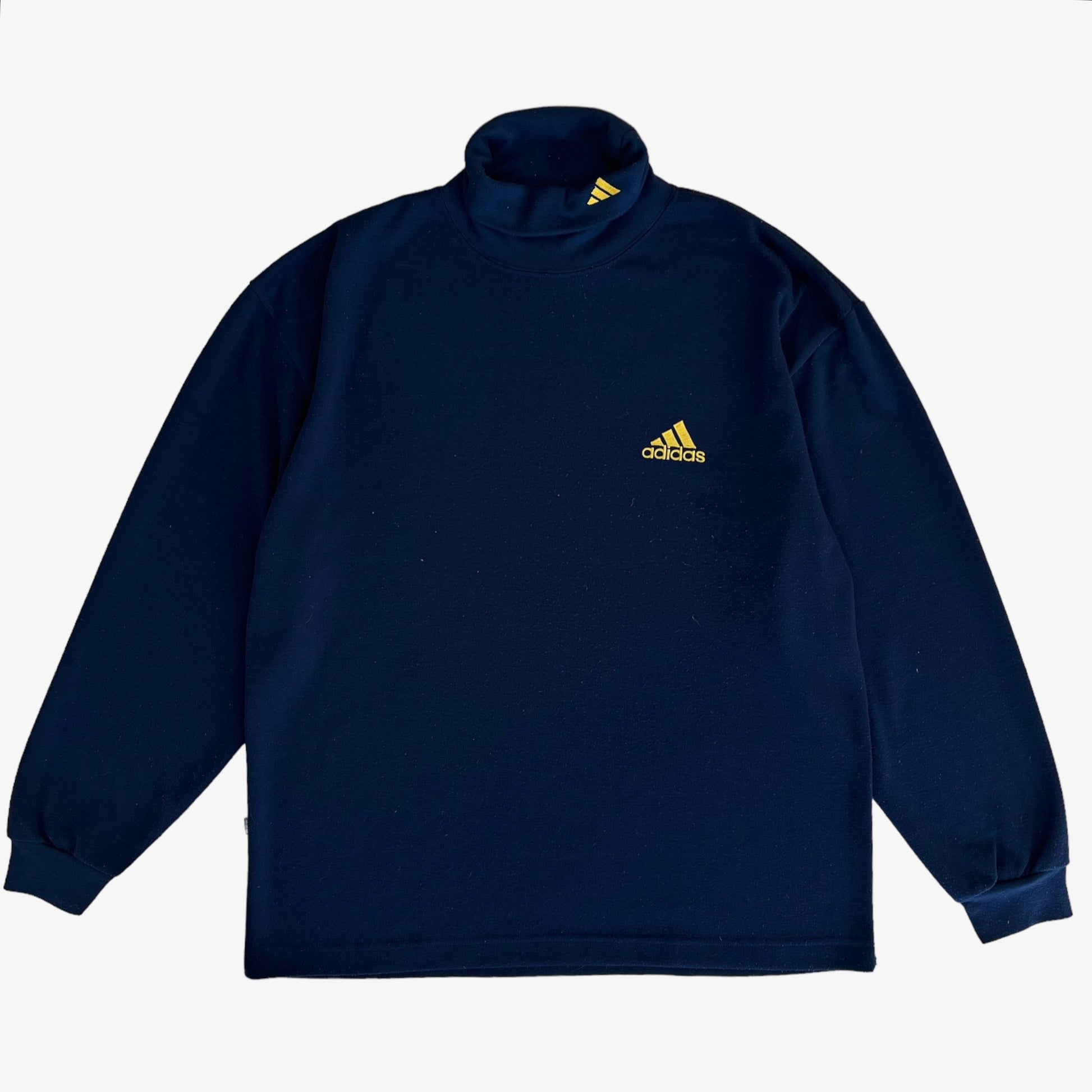 Vintage 90s Adidas Navy Rollneck Turtleneck - Casspios Dream