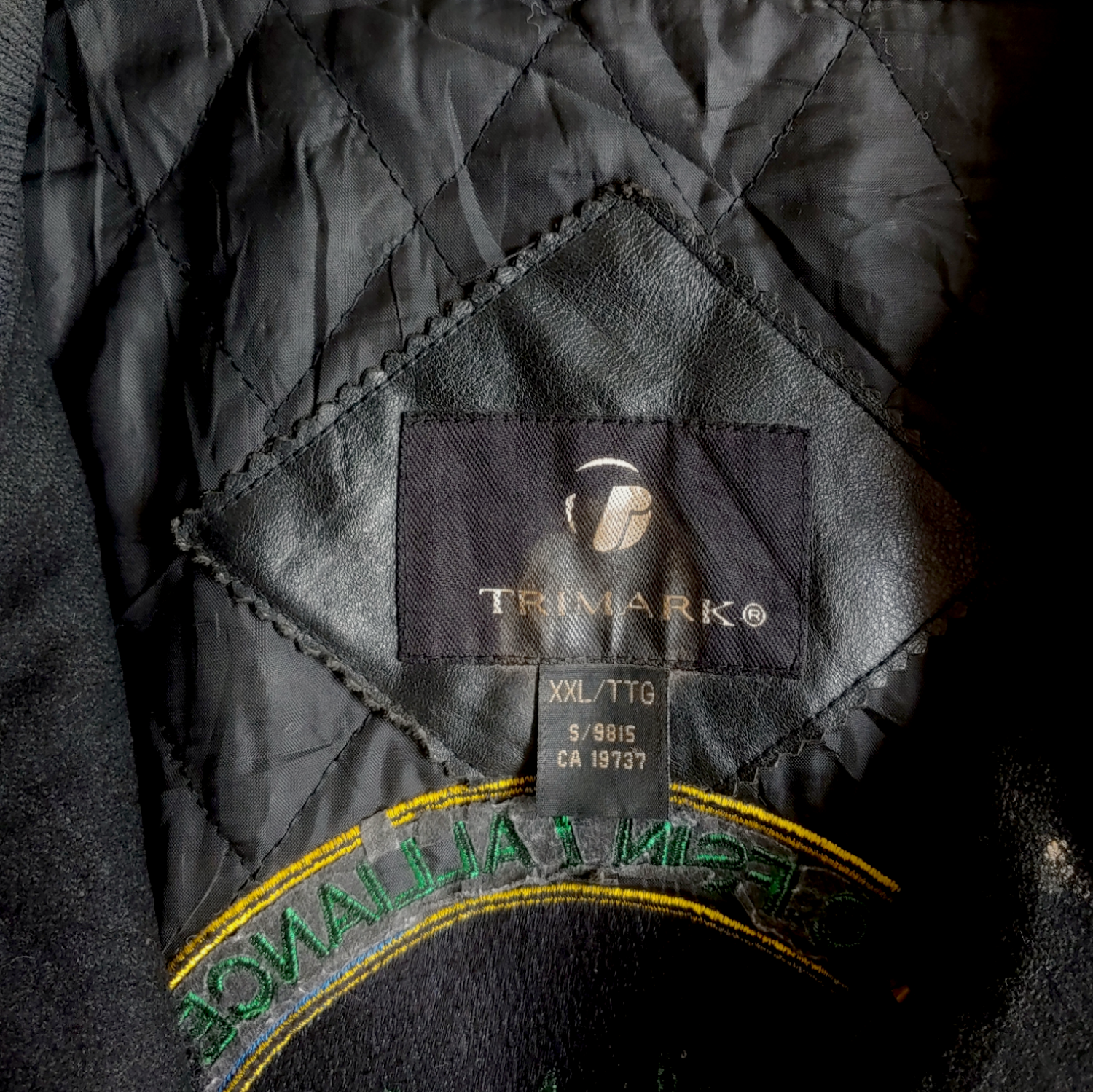 Vintage 90s Alliance Pipeline 1999 Leather Varsity Jacket Label - Casspios Dream