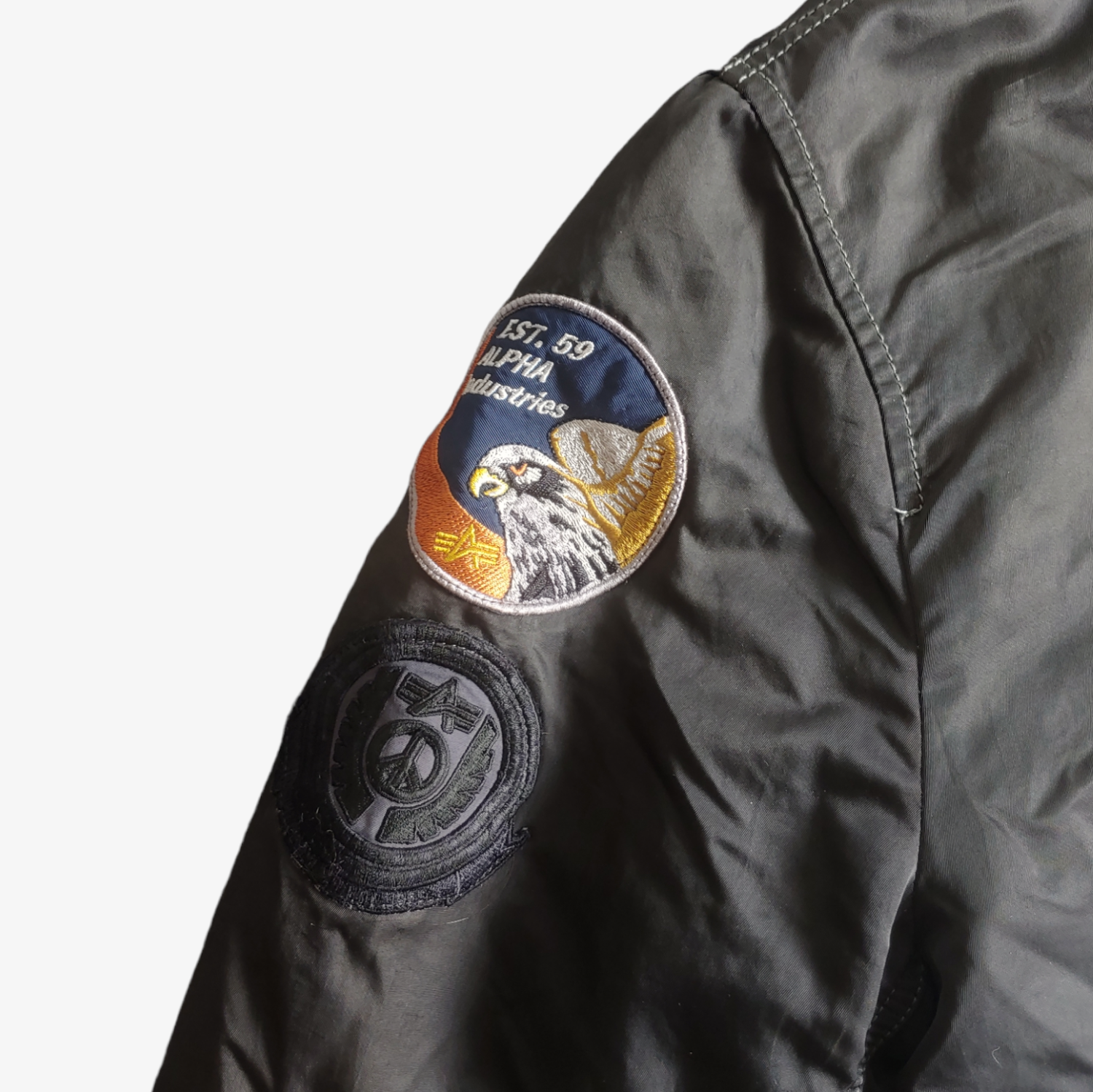 Vintage 90s Alpha Industries Air Crew Bomber Jacket Badges - Casspios Dream