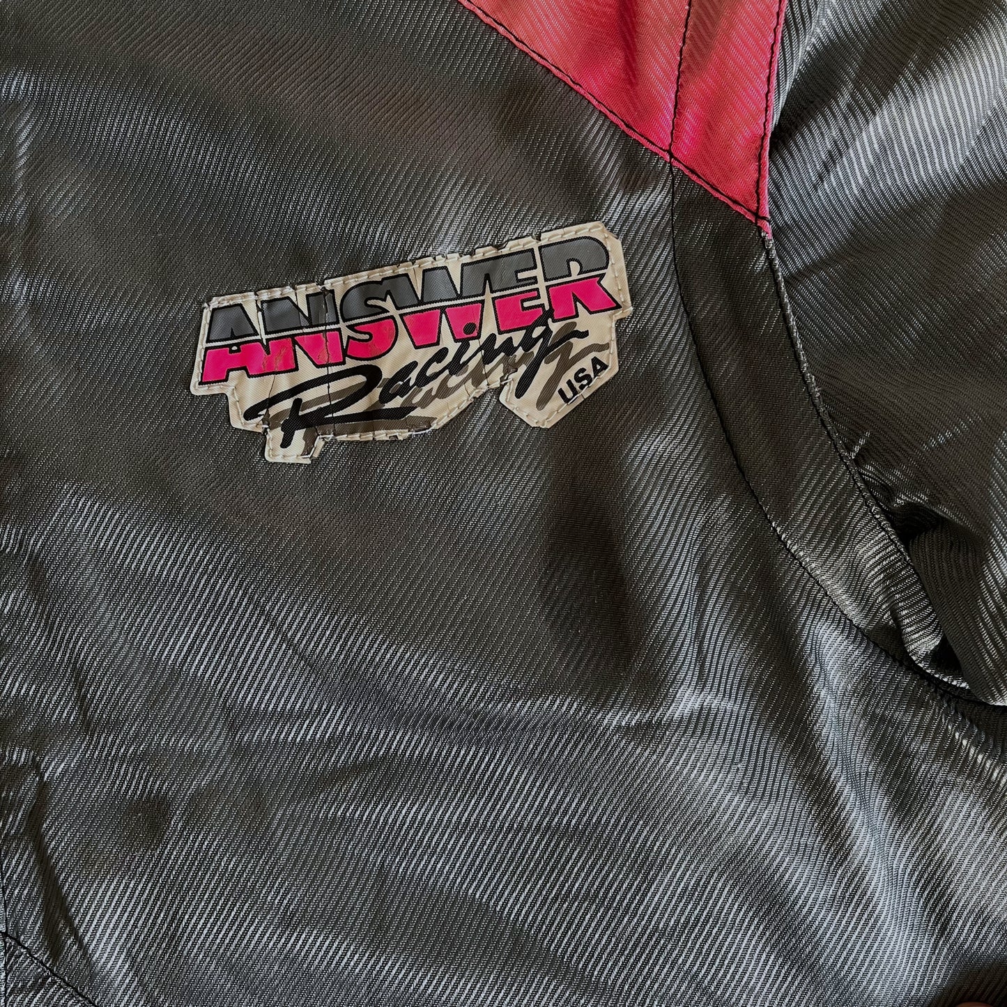 Vintage 90s Answer Racing Spell Out Jacket Tag - Casspios Dream