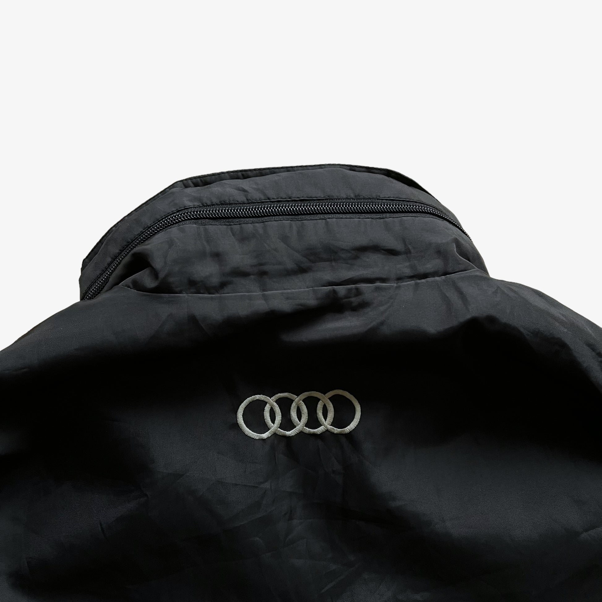 Vintage 90s Audi Black Windbreaker Jacket Back Logo - Casspios Dream