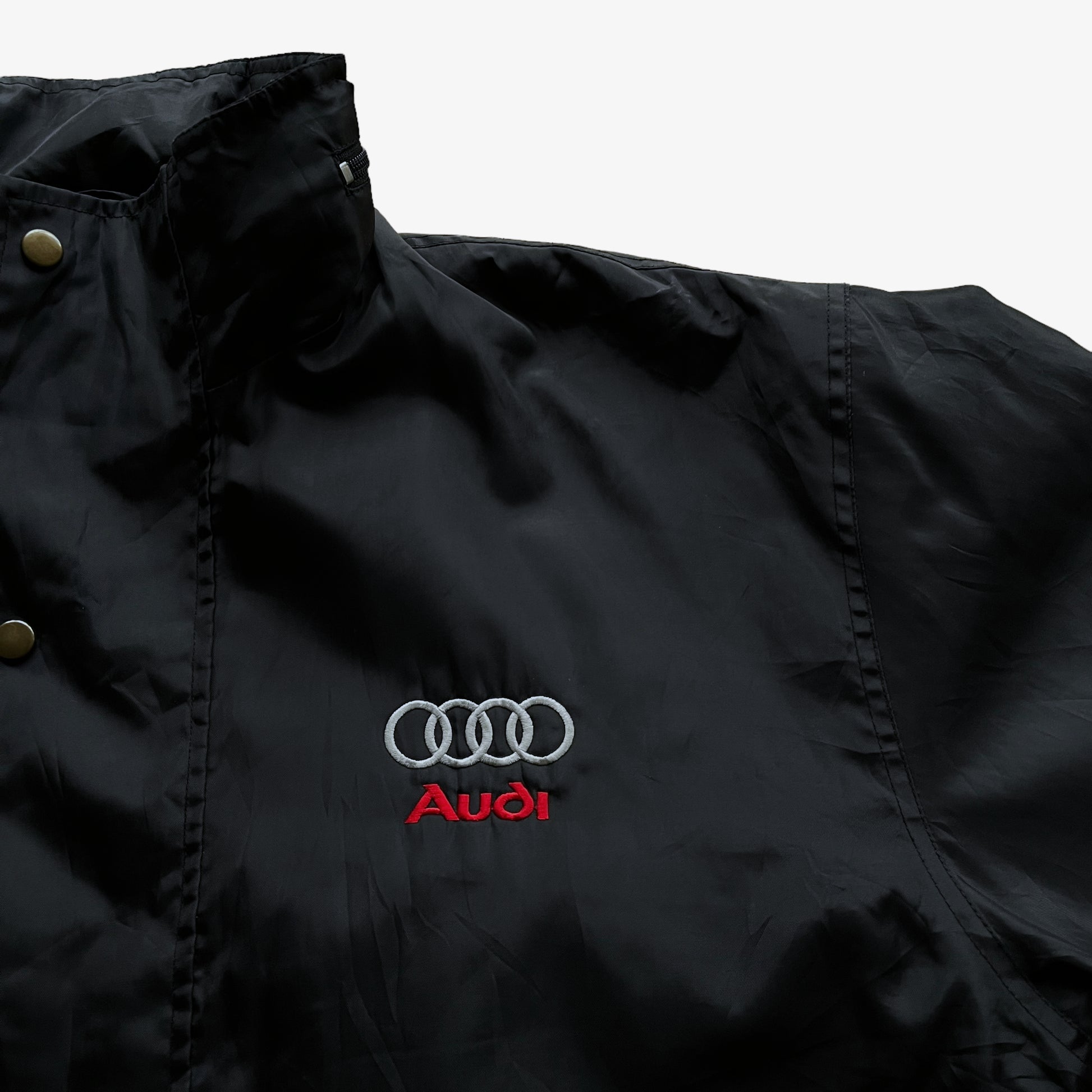 Vintage 90s Audi Black Windbreaker Jacket Logo - Casspios Dream