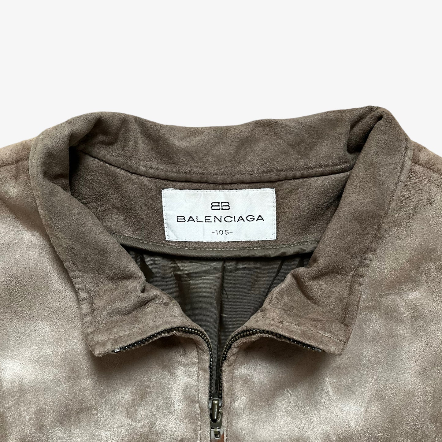 Vintage 90s Balenciaga Golf Leather Suede Jacket Label - Casspios Dream