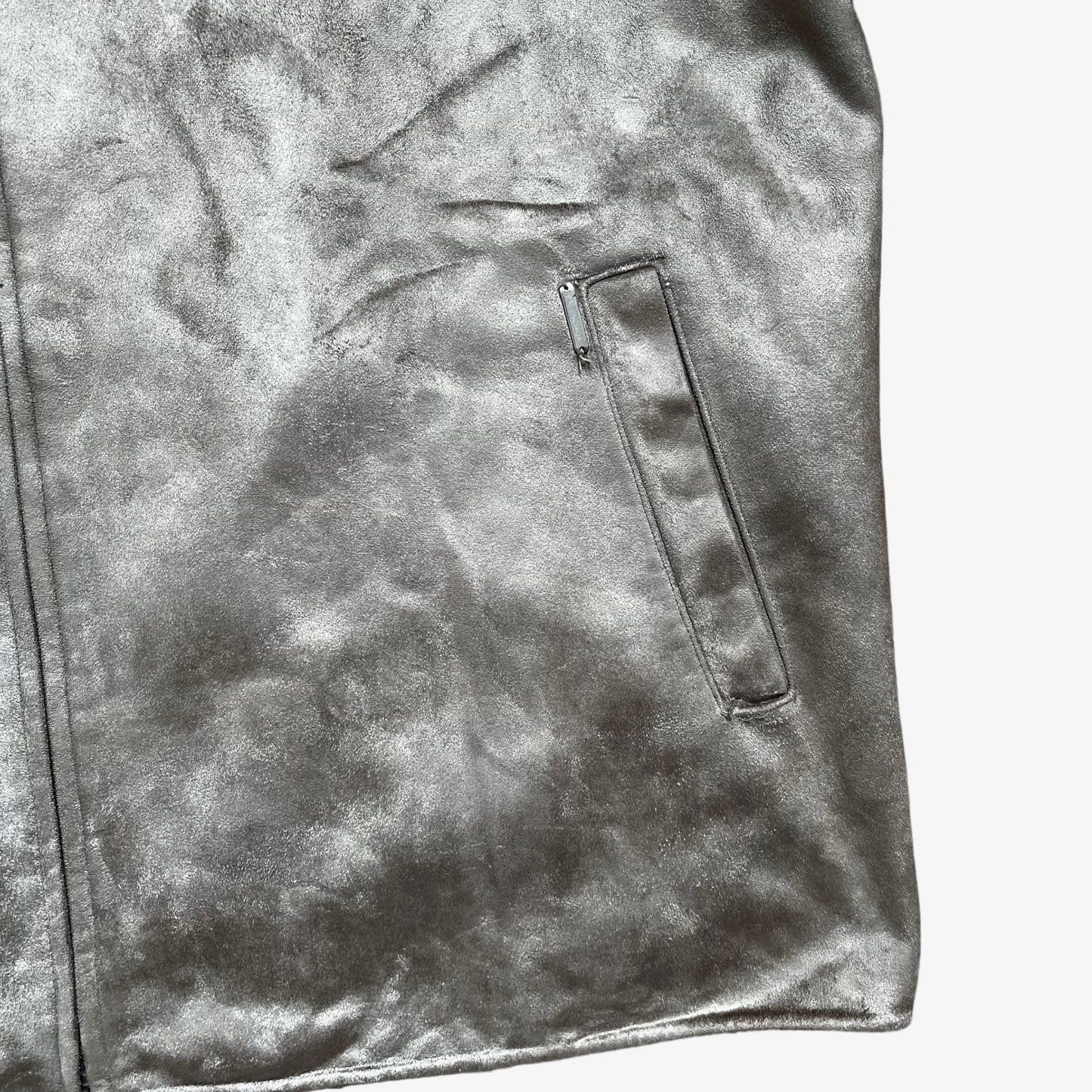 Vintage 90s Balenciaga Golf Leather Suede Jacket Pocket - Casspios Dream