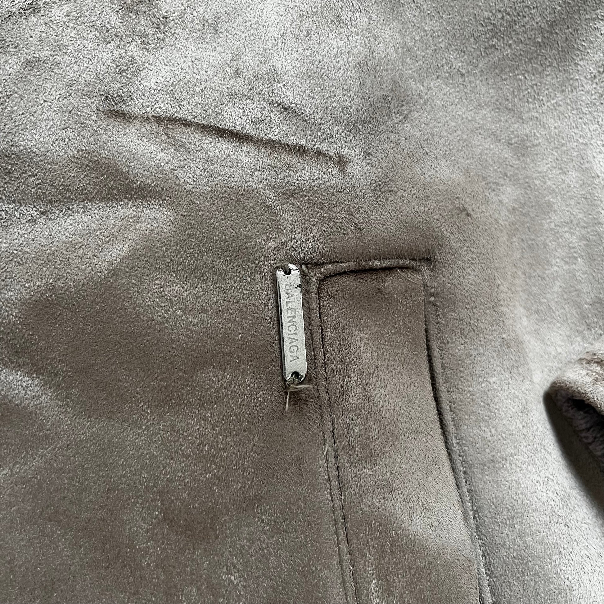 Vintage 90s Balenciaga Golf Leather Suede Jacket Tag - Casspios Dream