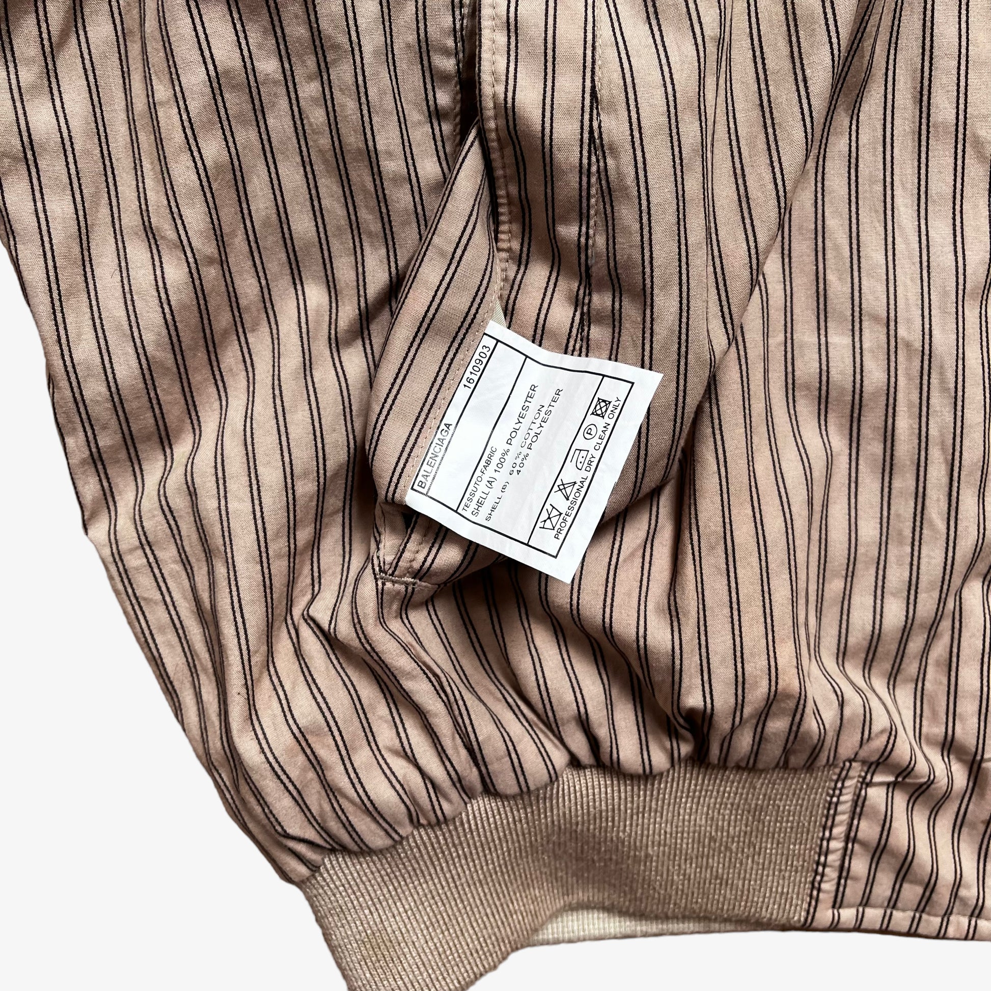 Vintage 90s Balenciaga Reversible Striped Jacket Inside Label - Casspios Dream