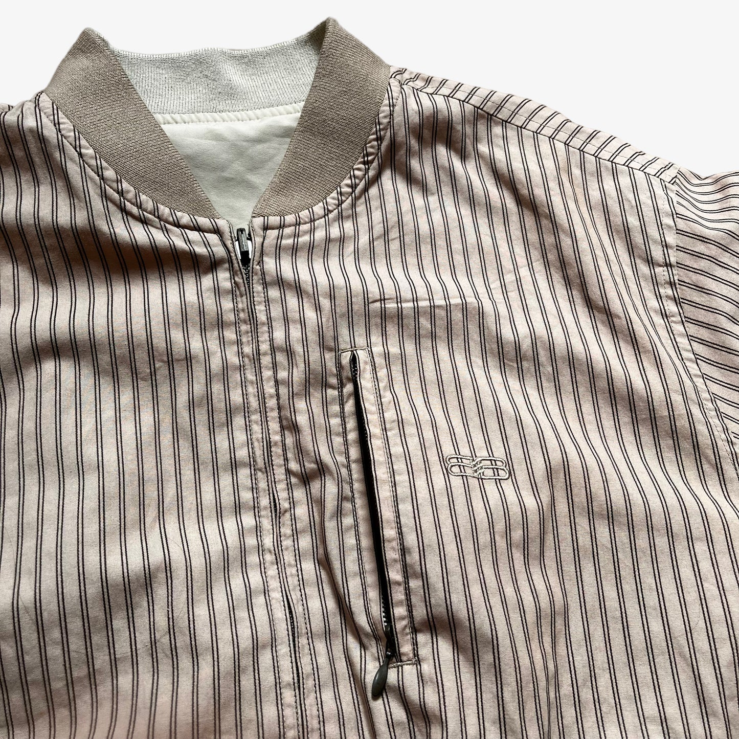 Vintage 90s Balenciaga Reversible Striped Jacket Pocket - Casspios Dream