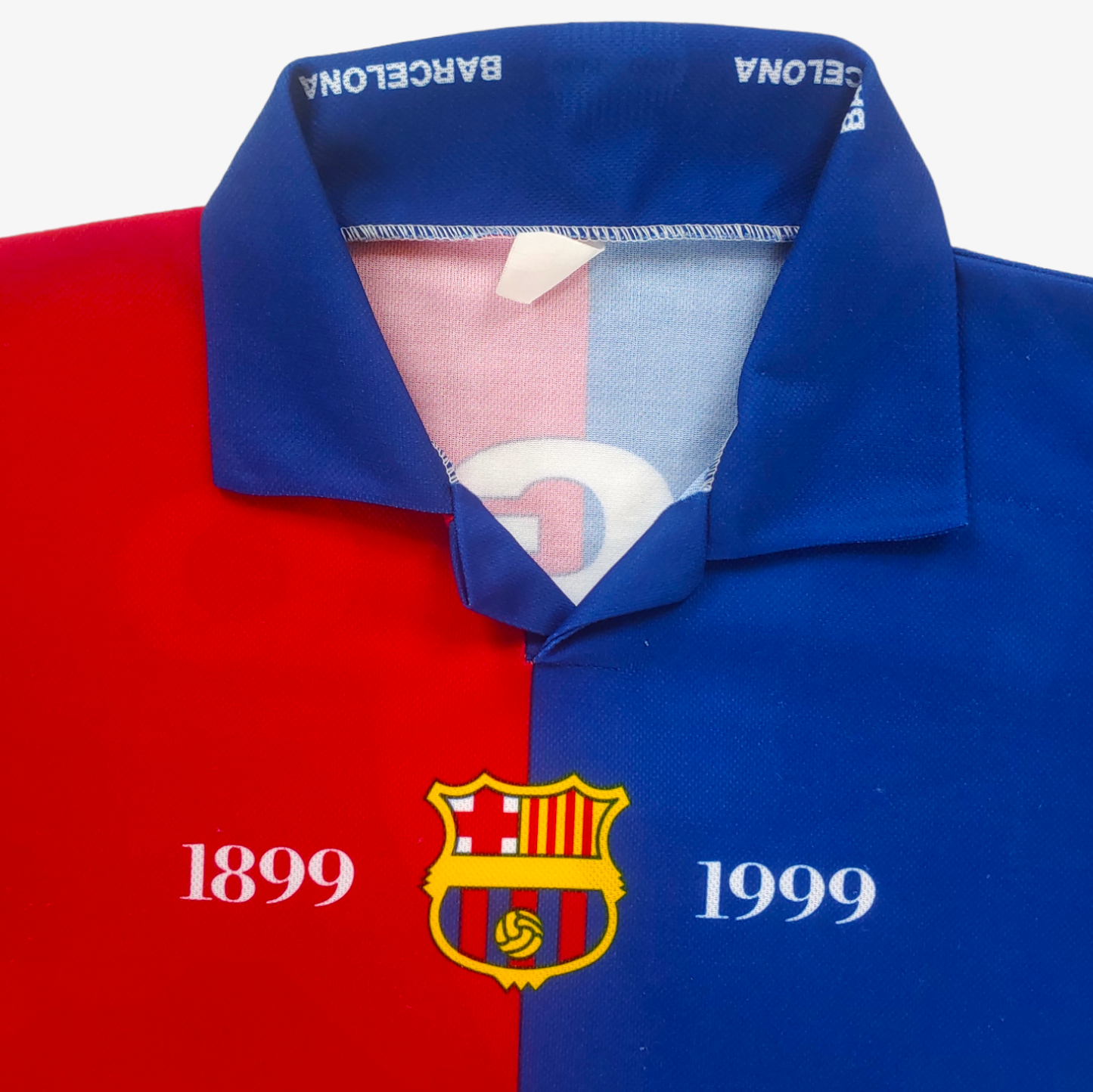 Vintage 90s Barcelona 1899-1999 100th Year Anniversary Figo 7 Jersey Crest - Casspios Dream